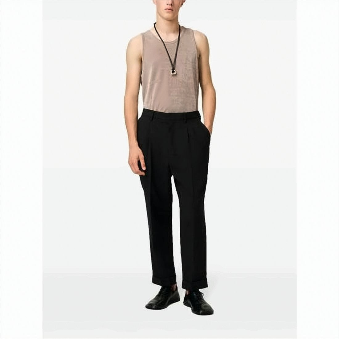 Tailored Black Wool Pants with High Waist