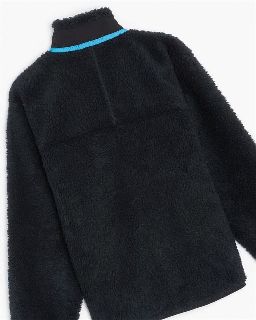 Textured Black Zip-Up Jacket with High Collar