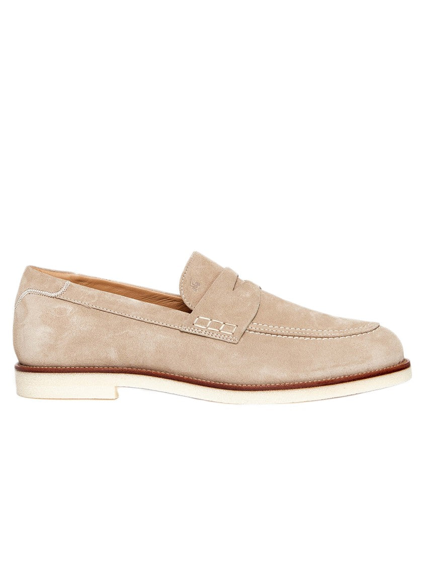 Beige Suede Moccasins