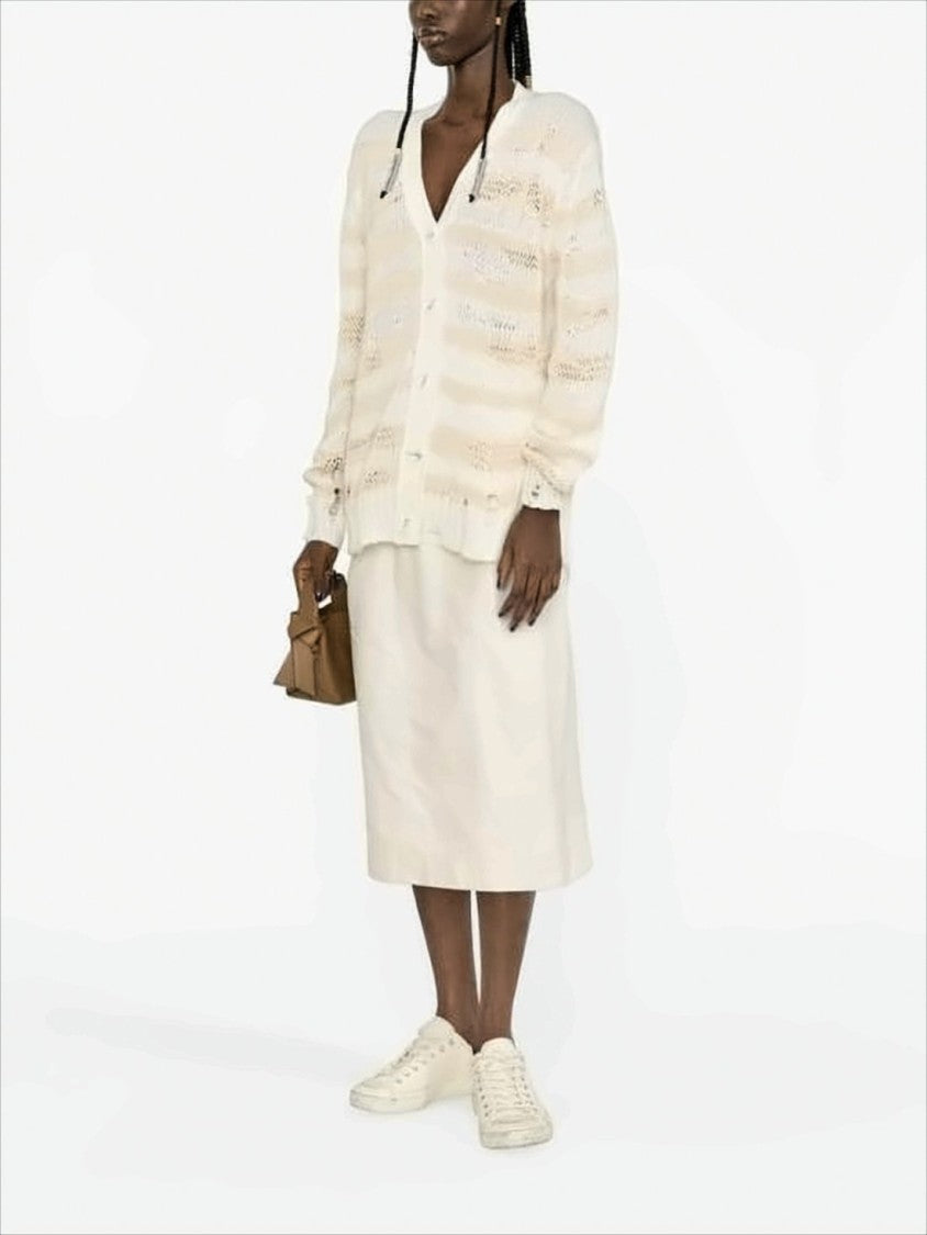 Soft Knit Cardigan With V-Neck And Relaxed Fit