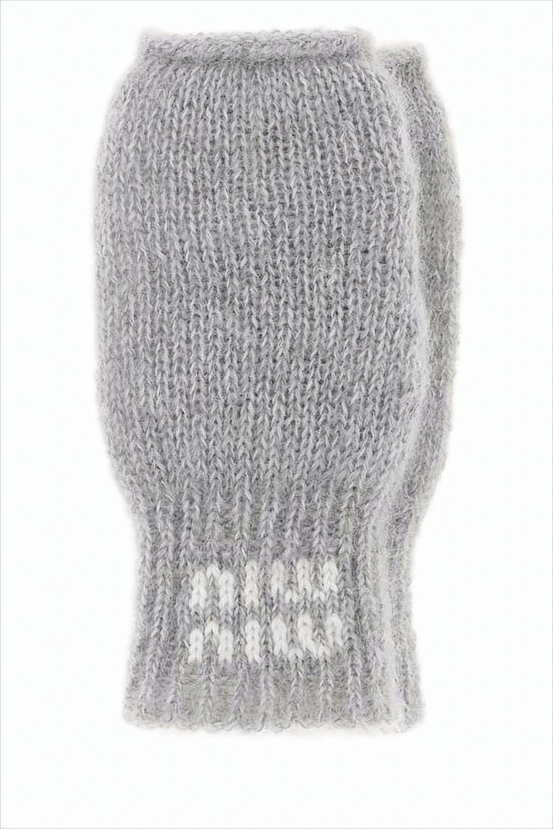 Soft Knitted Light Grey Gloves