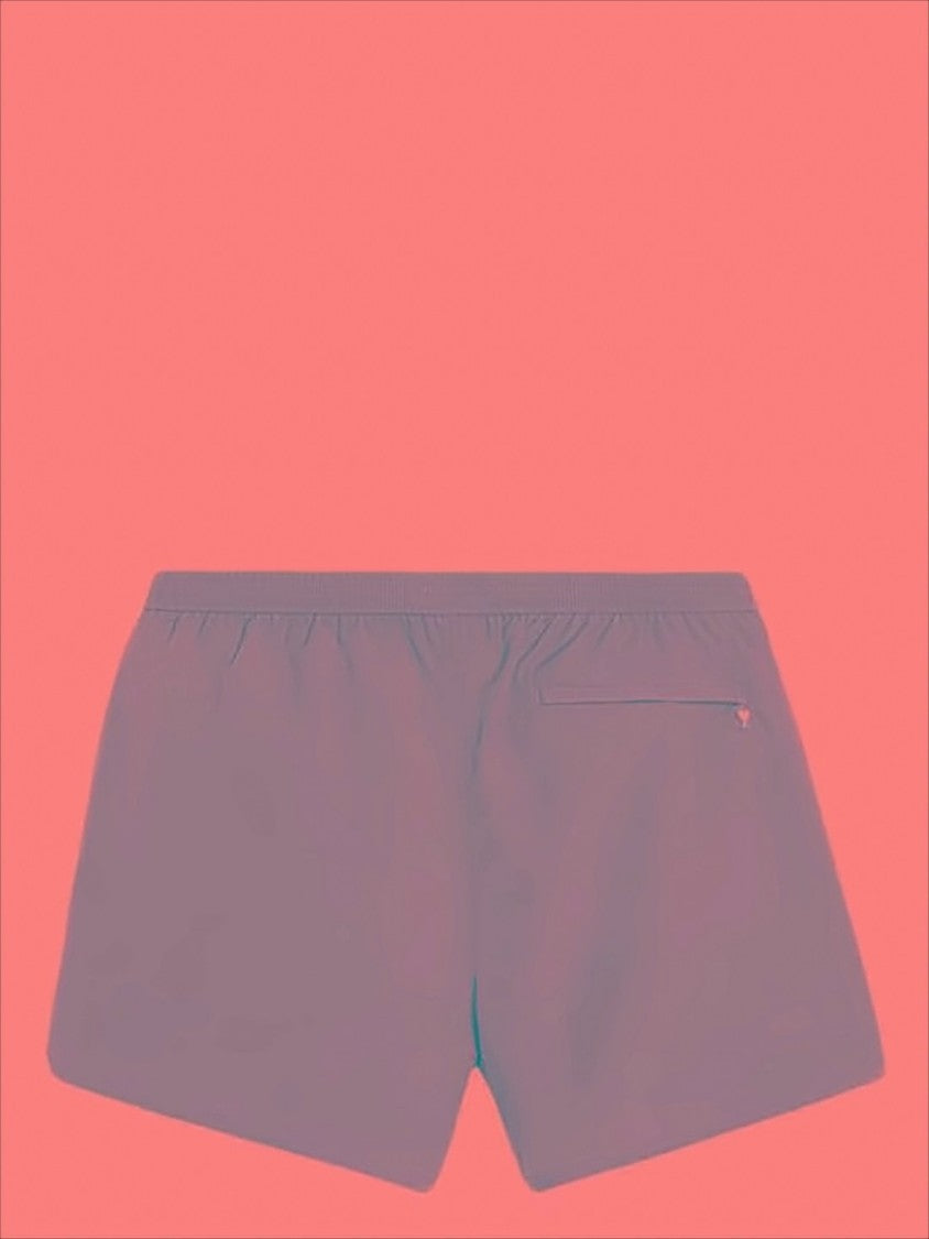Streamlined Swim Shorts With Elastic Waistband And Heart Detail