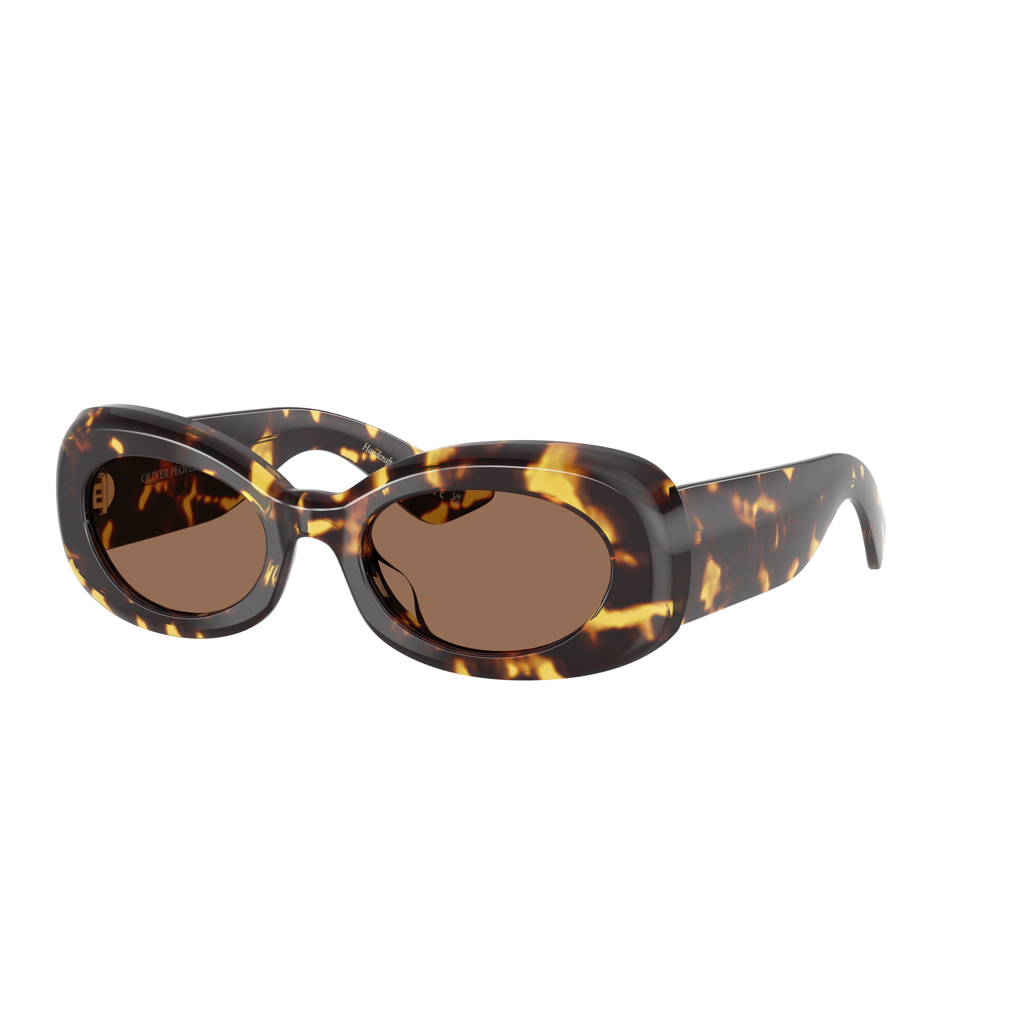 0ov5606su Oval Tortoiseshell Sunglasses with Bold Retro Design