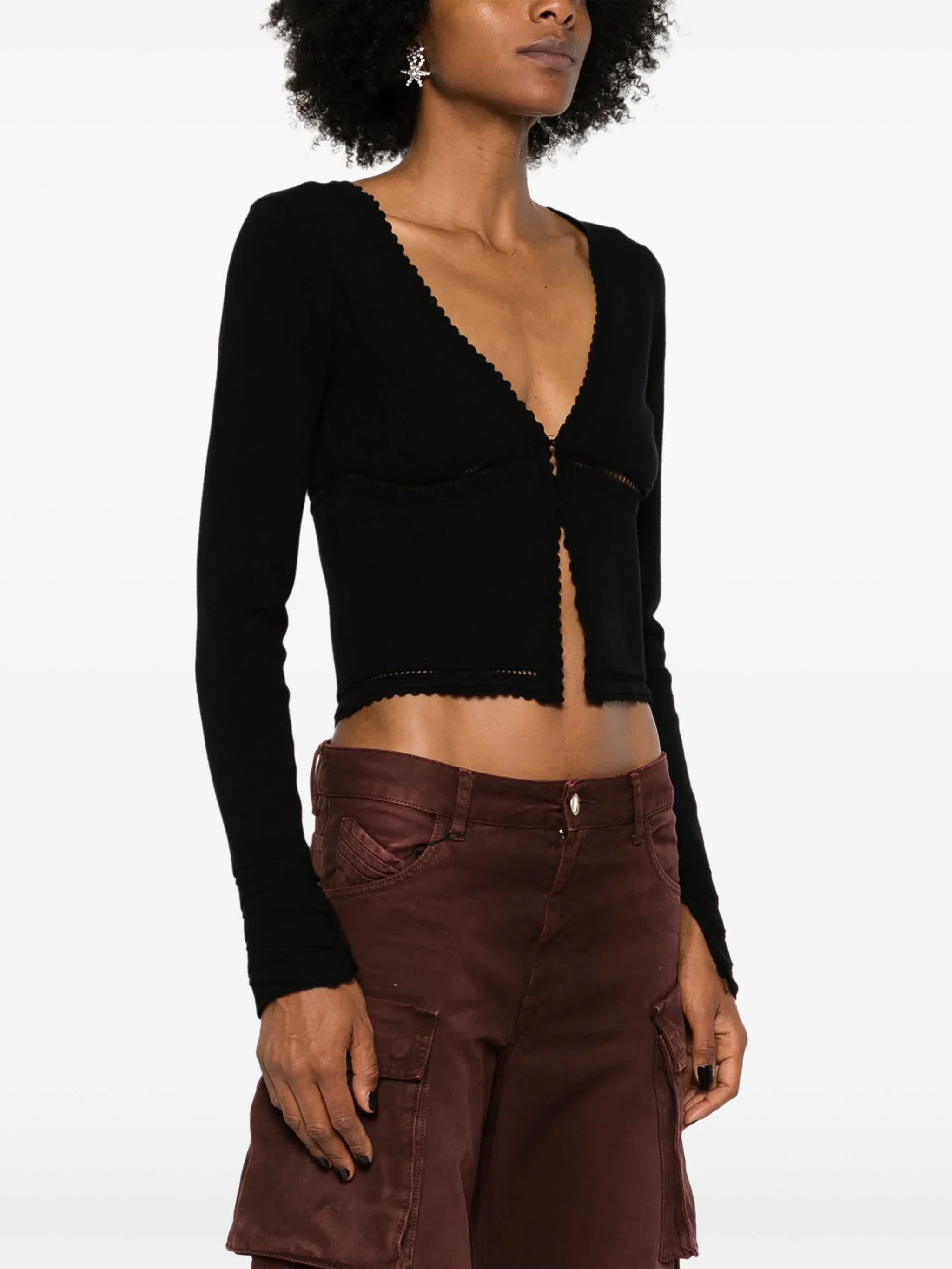 Fitted Cropped Scalloped Edge Cardigan