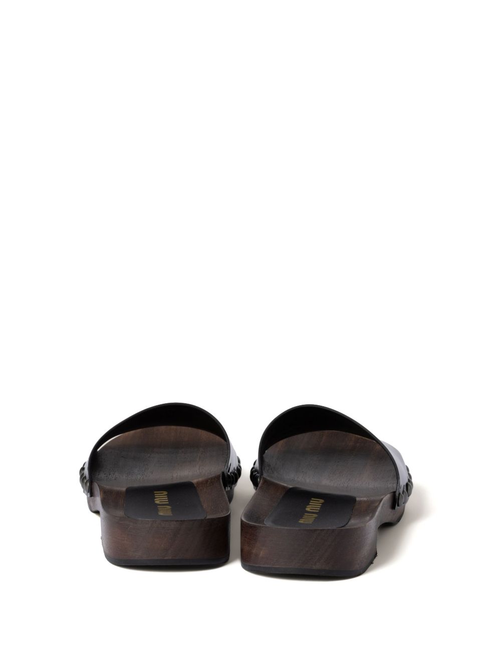 Open-Toe Black Leather Sandals
