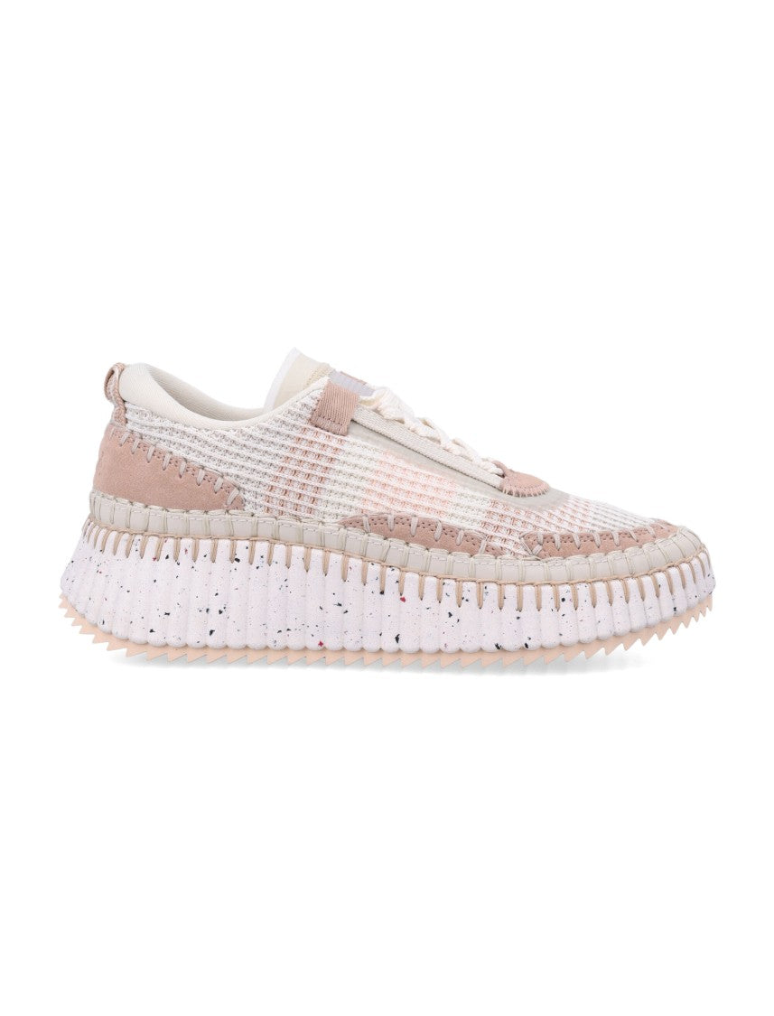 Hand-Stitched Mesh Sneakers With Suede Inserts