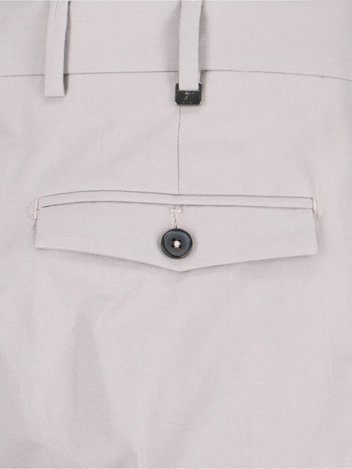 Grey Tailored Pleated Virgin Wool Trousers