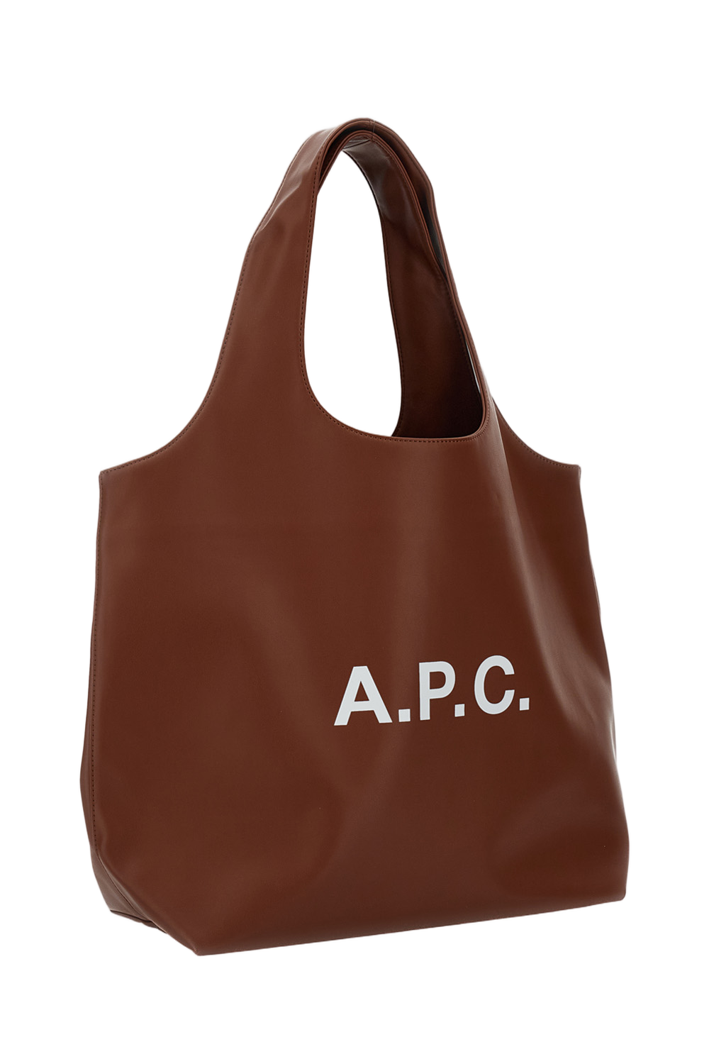 Structured Brown Handbag with Smooth Finish