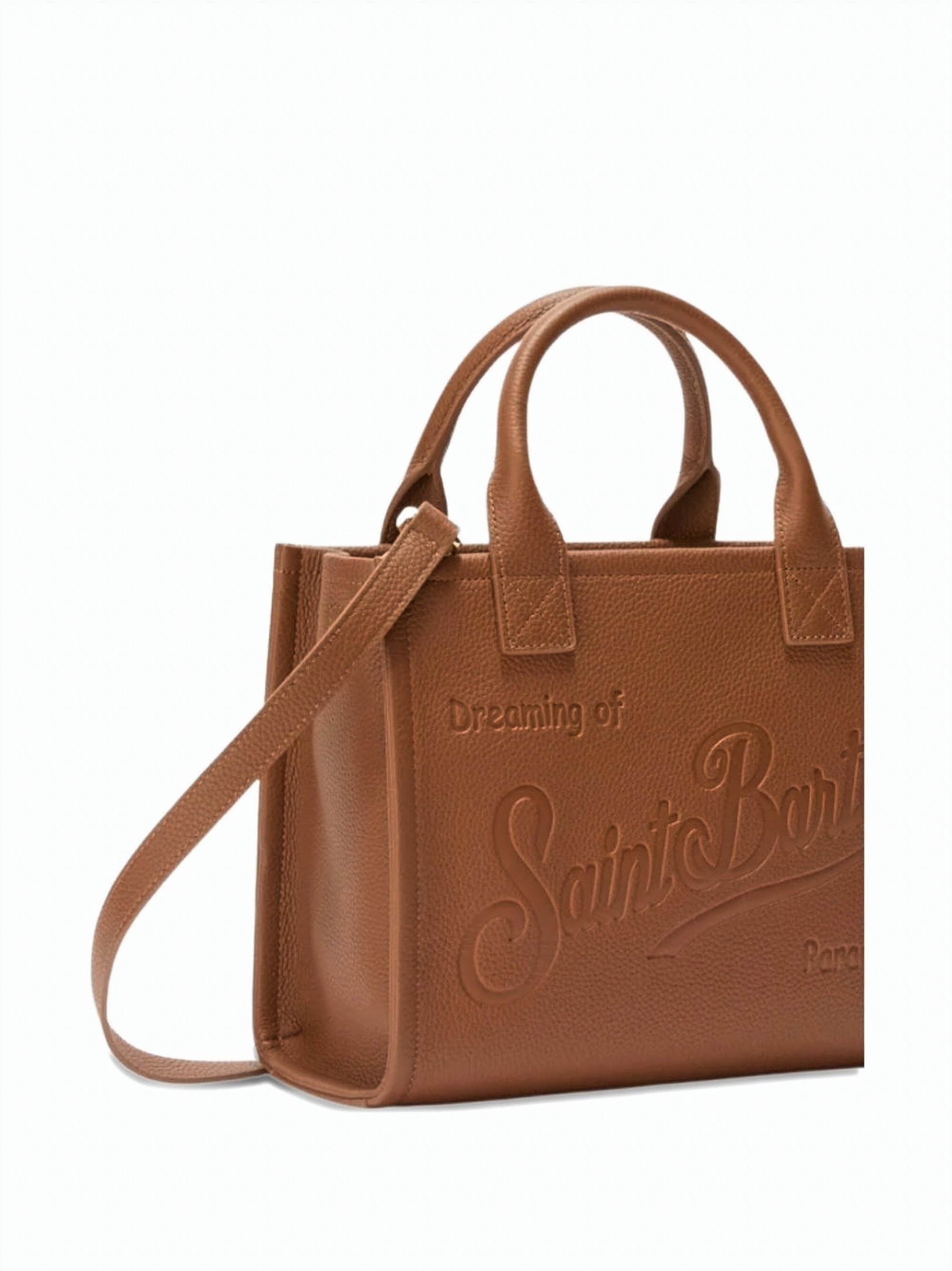 Structured Camel Leather Handbag