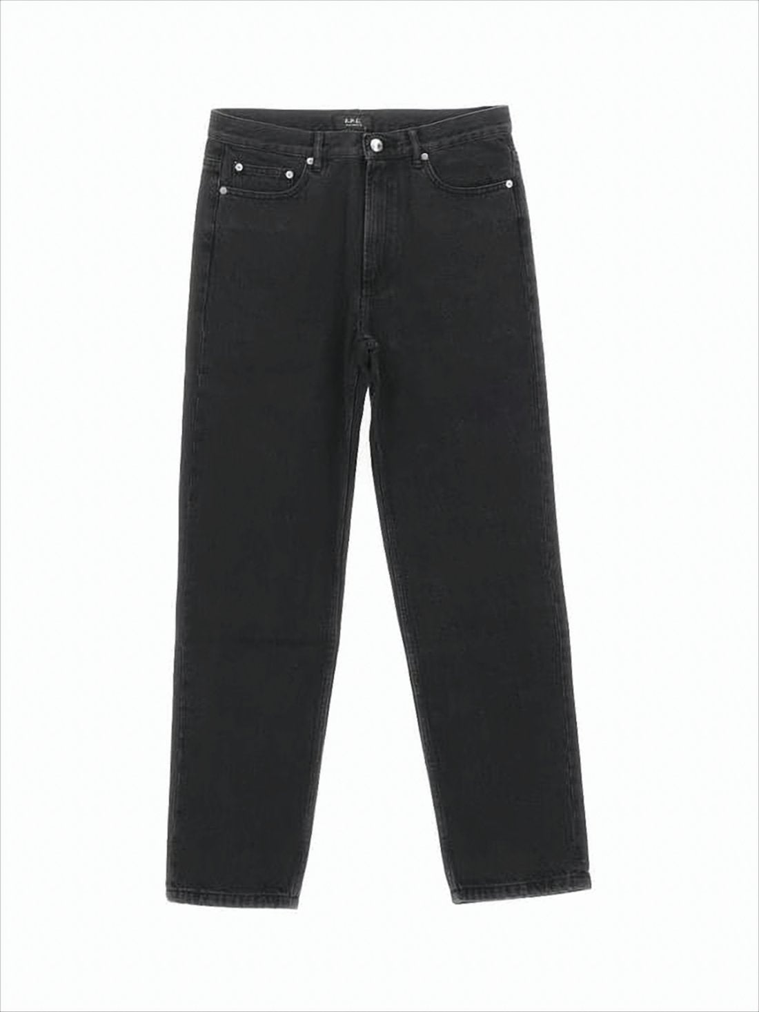 Straight-Leg Black Denim Pants