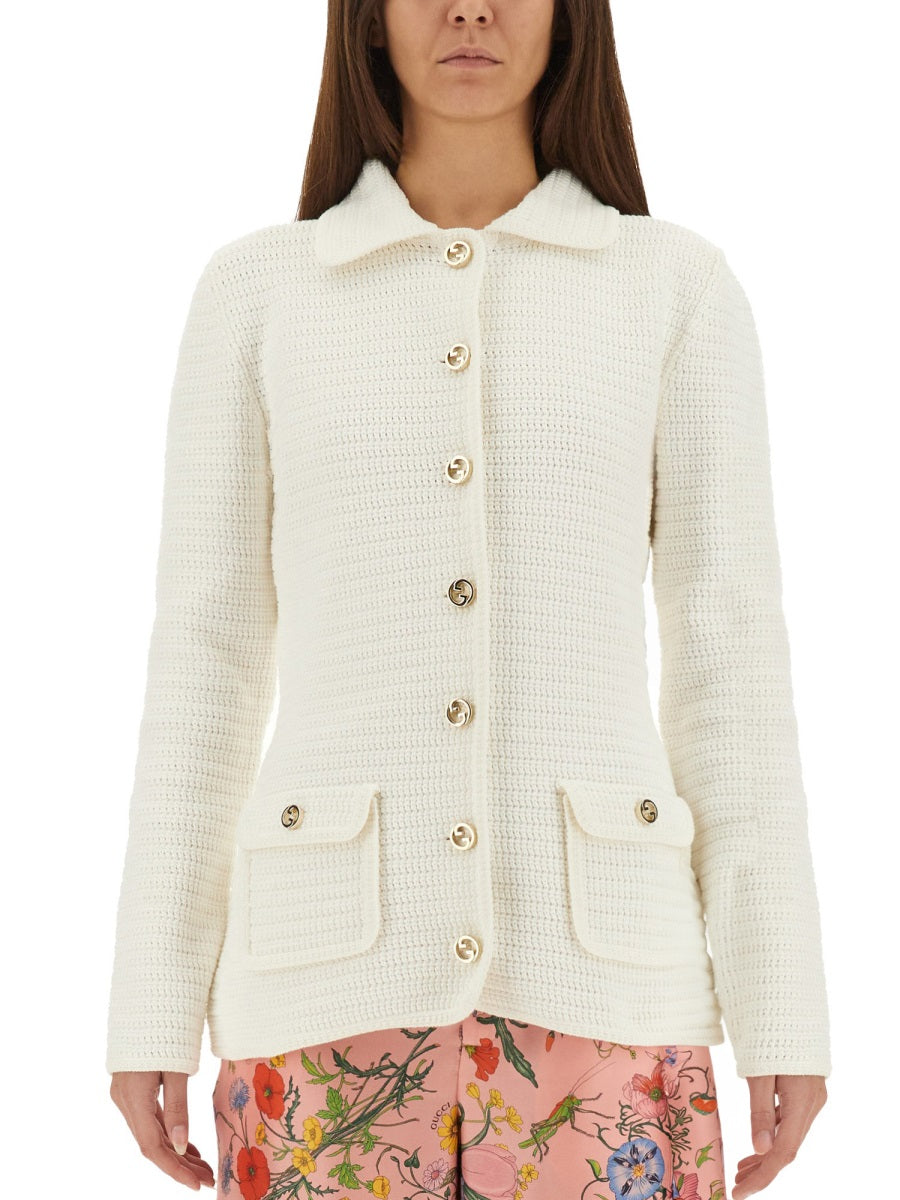Fine Cotton Cardigan with Button-Down Front