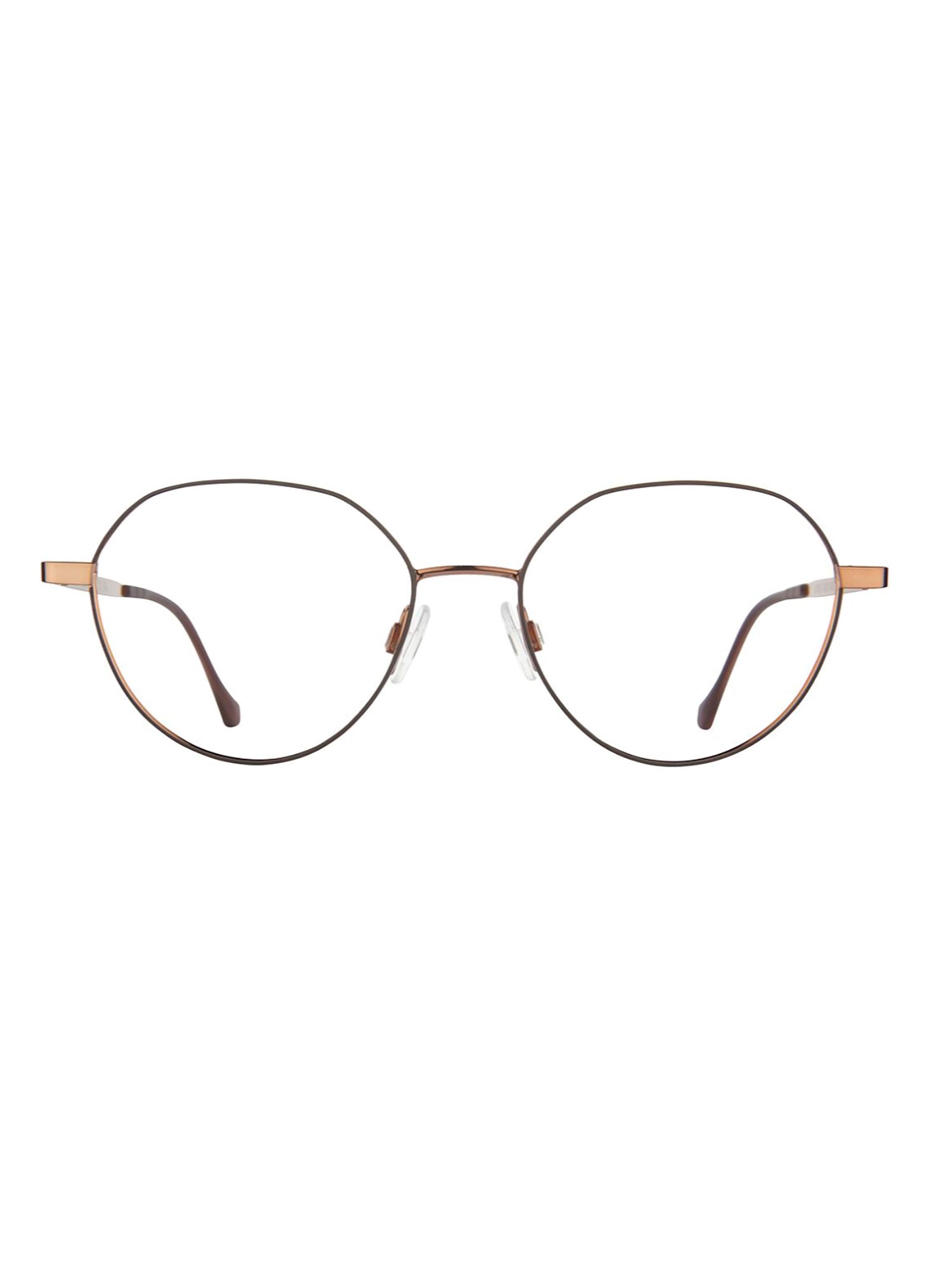 Oval Lens Optical Frames With Metallic Finish