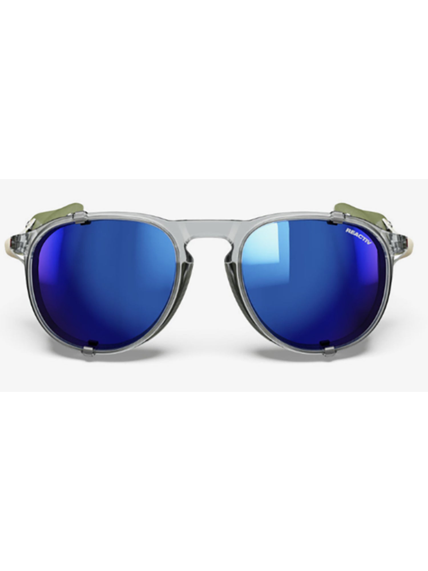 Rounded Frame Sunglasses with Mirrored Lenses