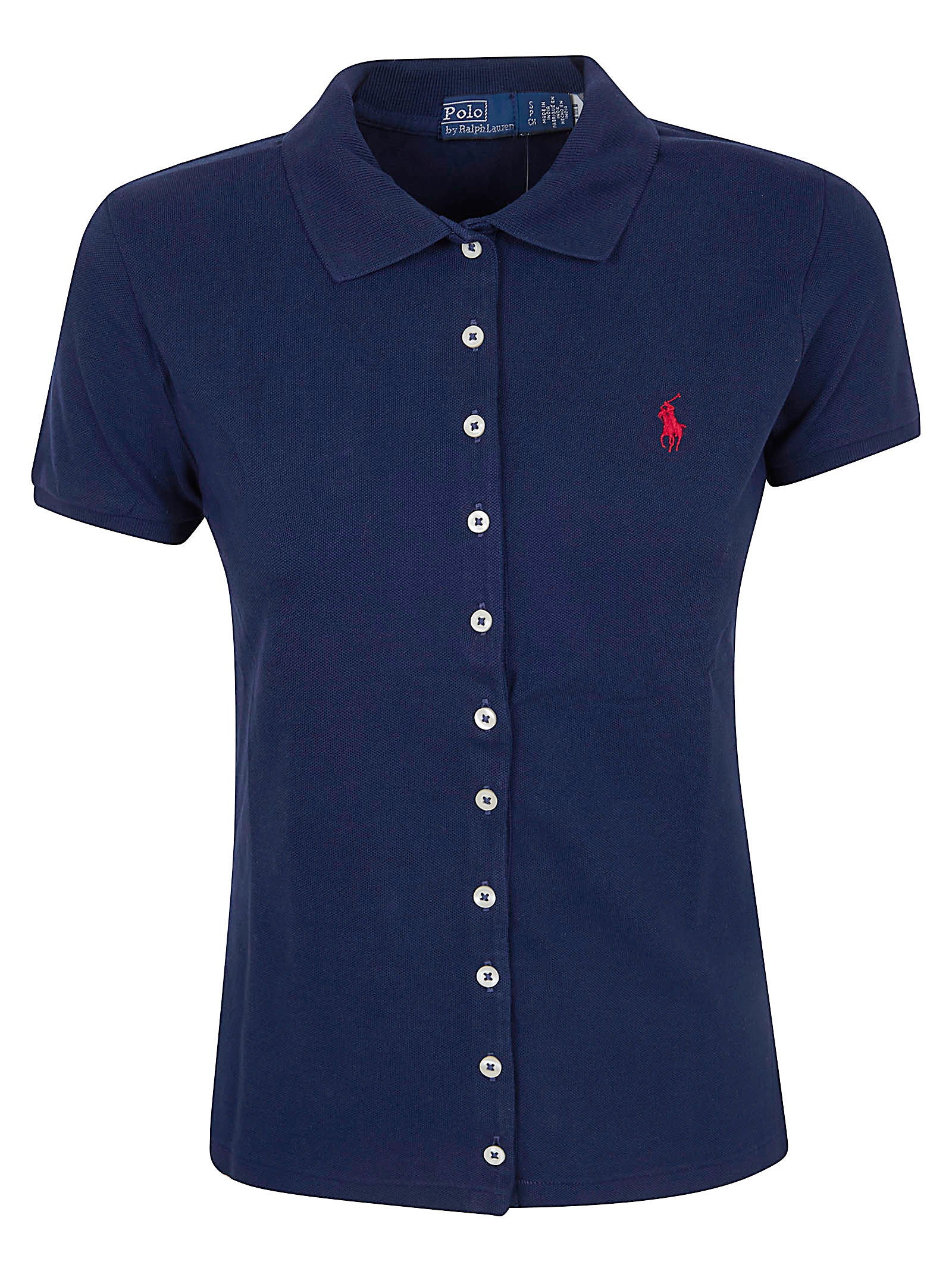 Short-Sleeved Button-Up Polo Shirt