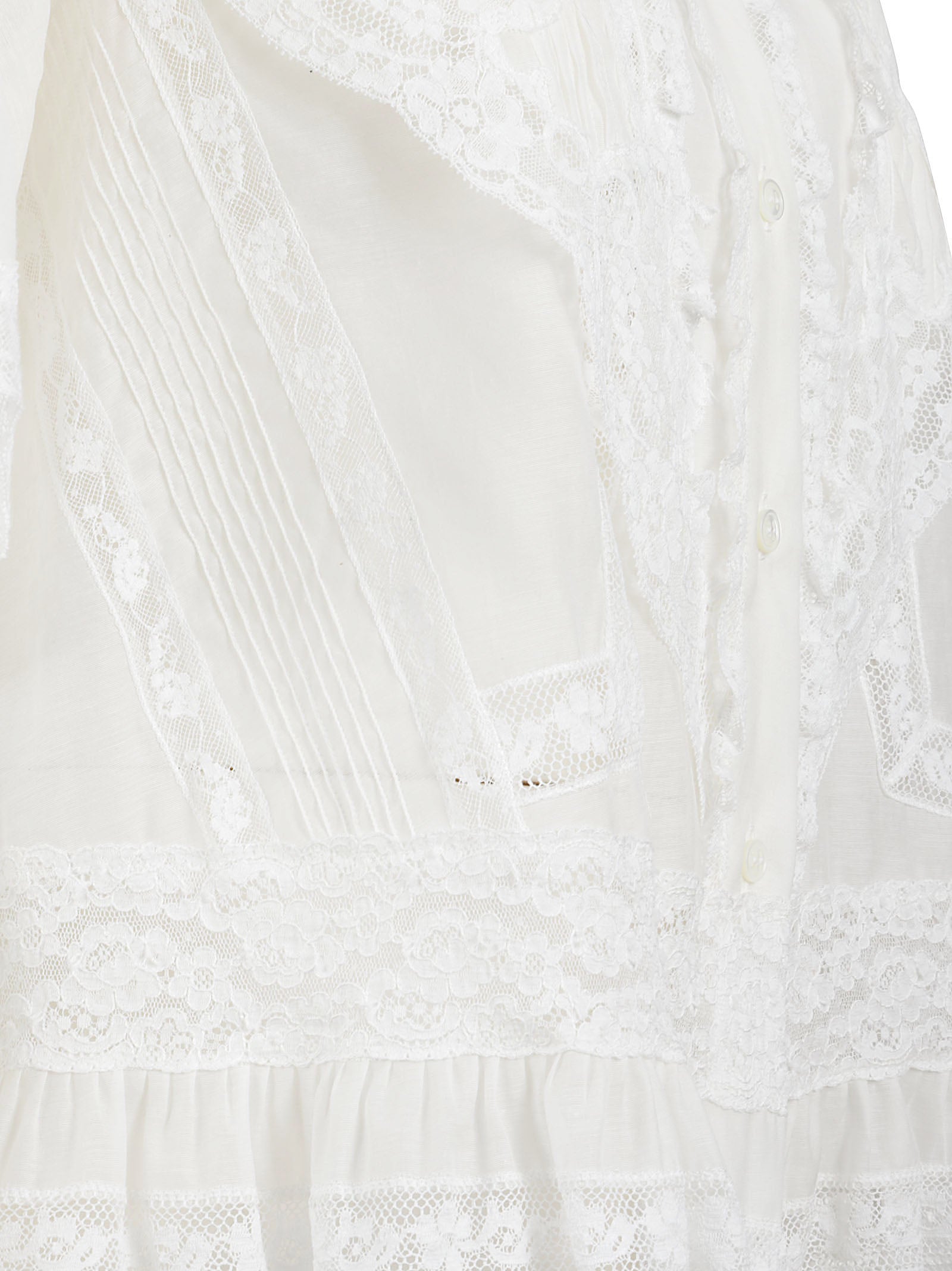 Cropped Shirt with Delicate Lace Design