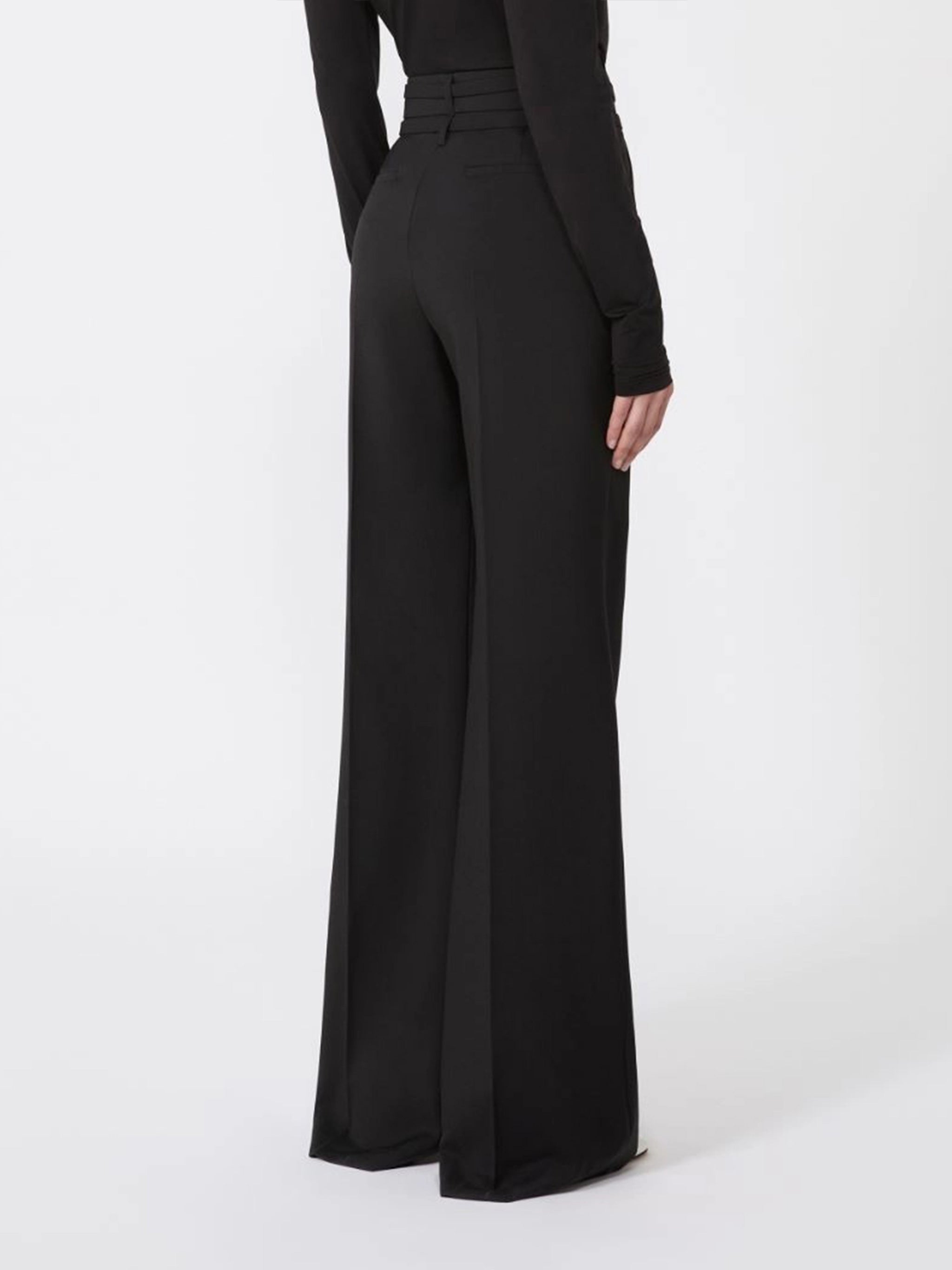 Black Cera High-Waisted Wide-Leg Pants