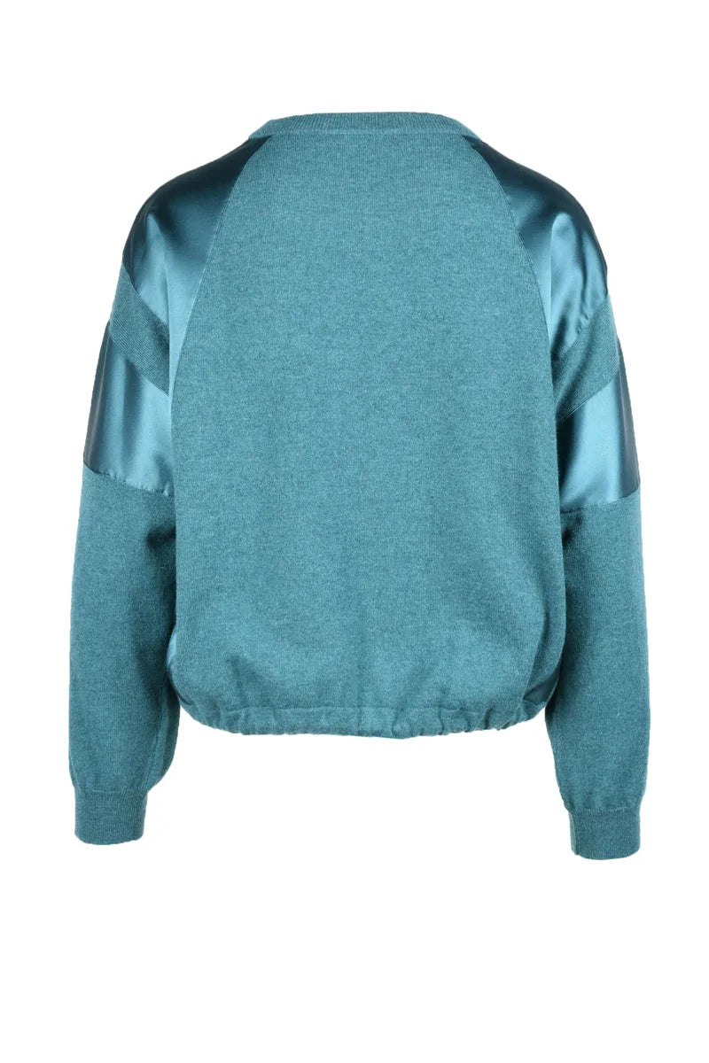 Cashmere Sweater with Drawstring - Green