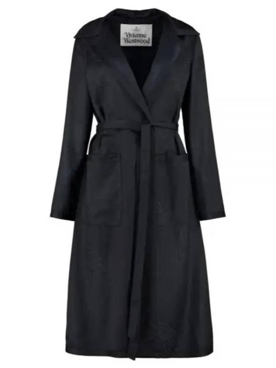 Long Wool Coat with Belted Waist