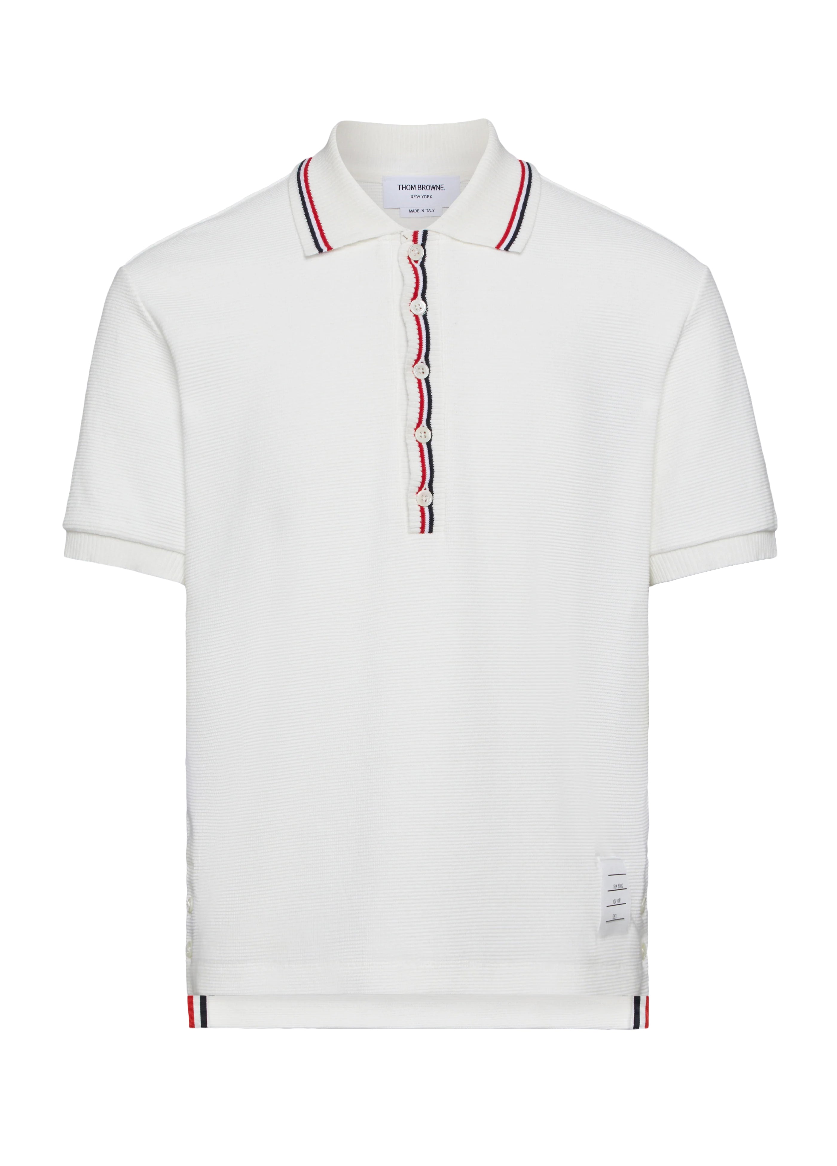 Short-Sleeve Polo Shirt with Structured Collar and Contrasting Stripes