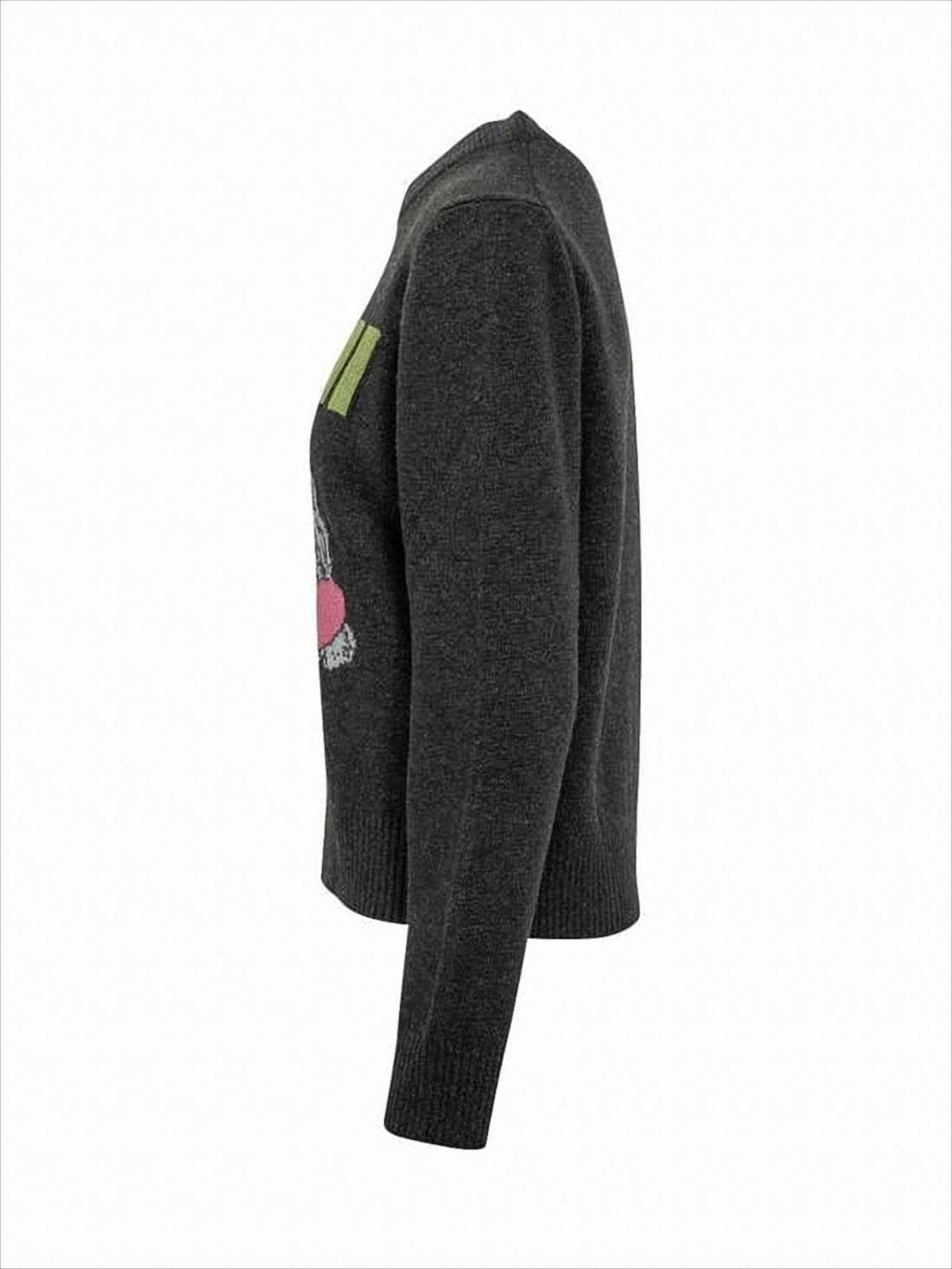 Graphic Knit Sweater with Playful Dog Motif