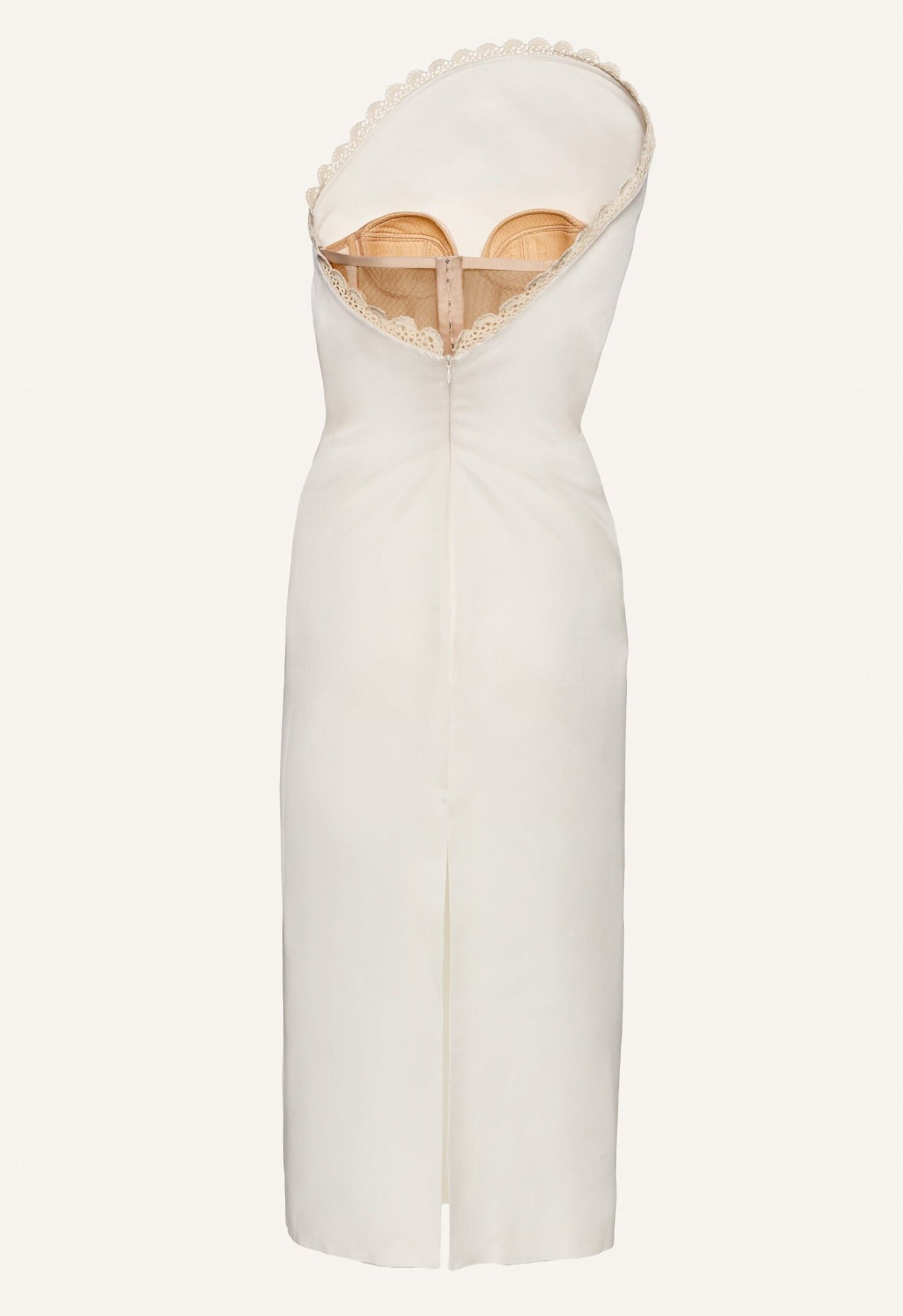 Midi Dress with Sculptural Floral-Inspired Design