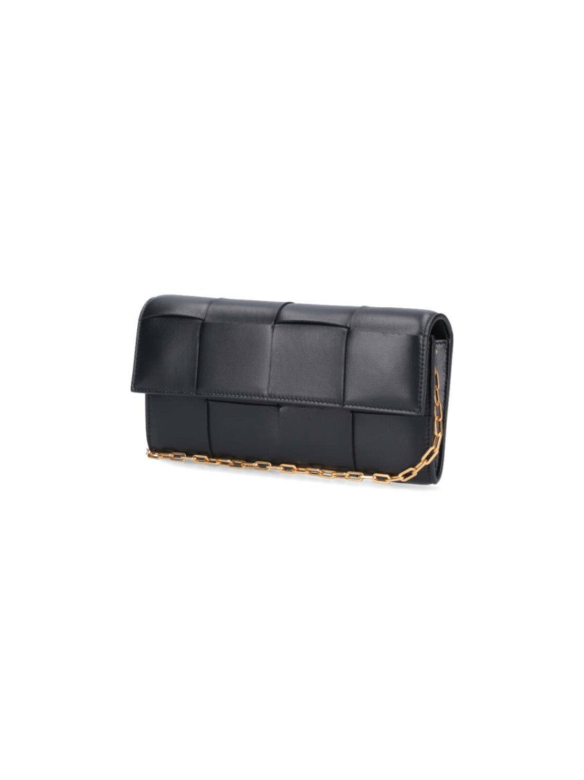 Padded Grid Pattern Long Wallet