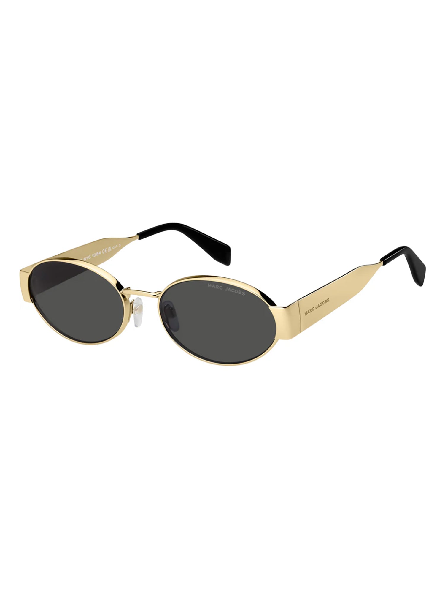 Oval Metal Frame Sunglasses With Dark Lenses
