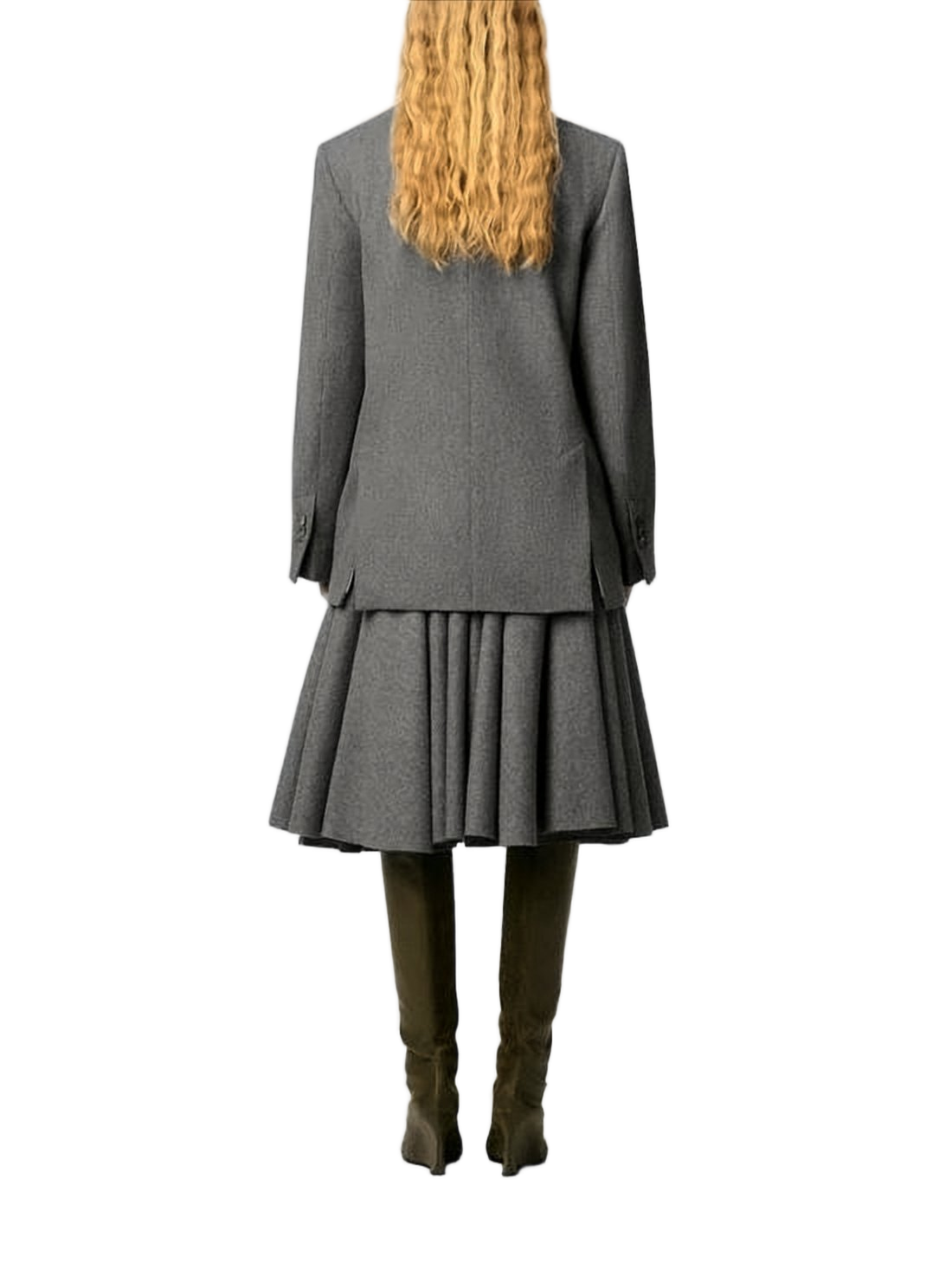 Tailored Wool Jacket with Notched Lapel
