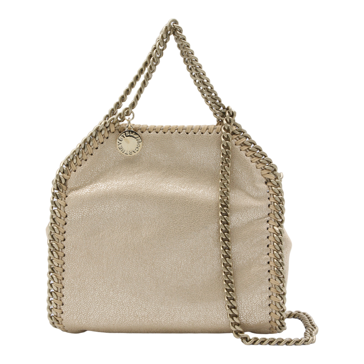 Medium Textured Handbag with Chain Trim