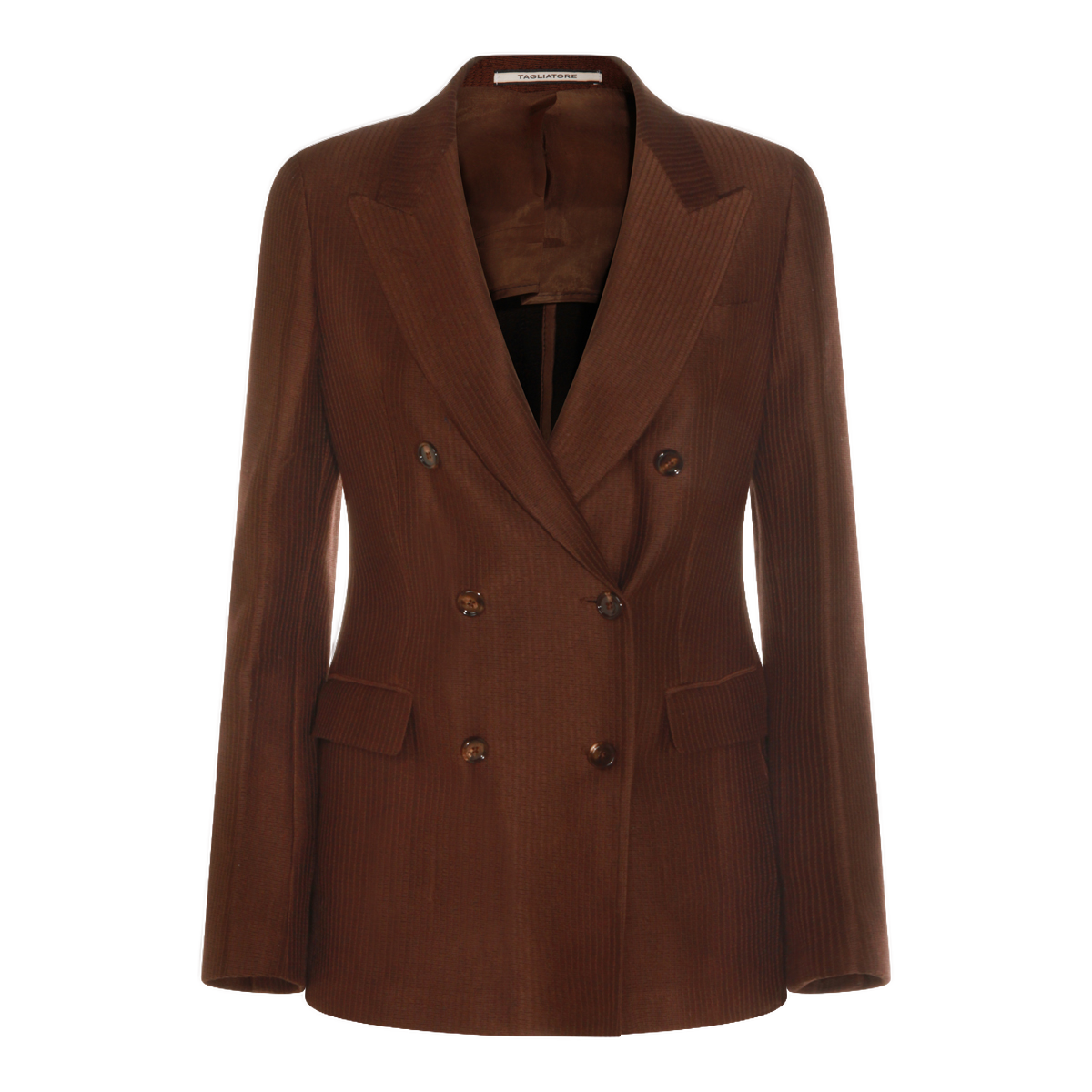 Double-Breasted Tailored Jacket With Textured Finish