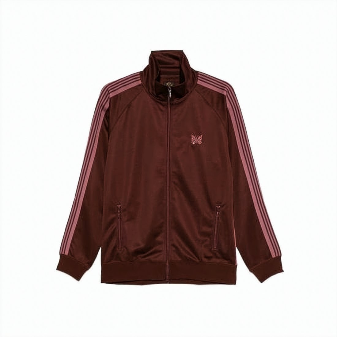 Smooth Polyester Track Jacket with Contrasting Stripes