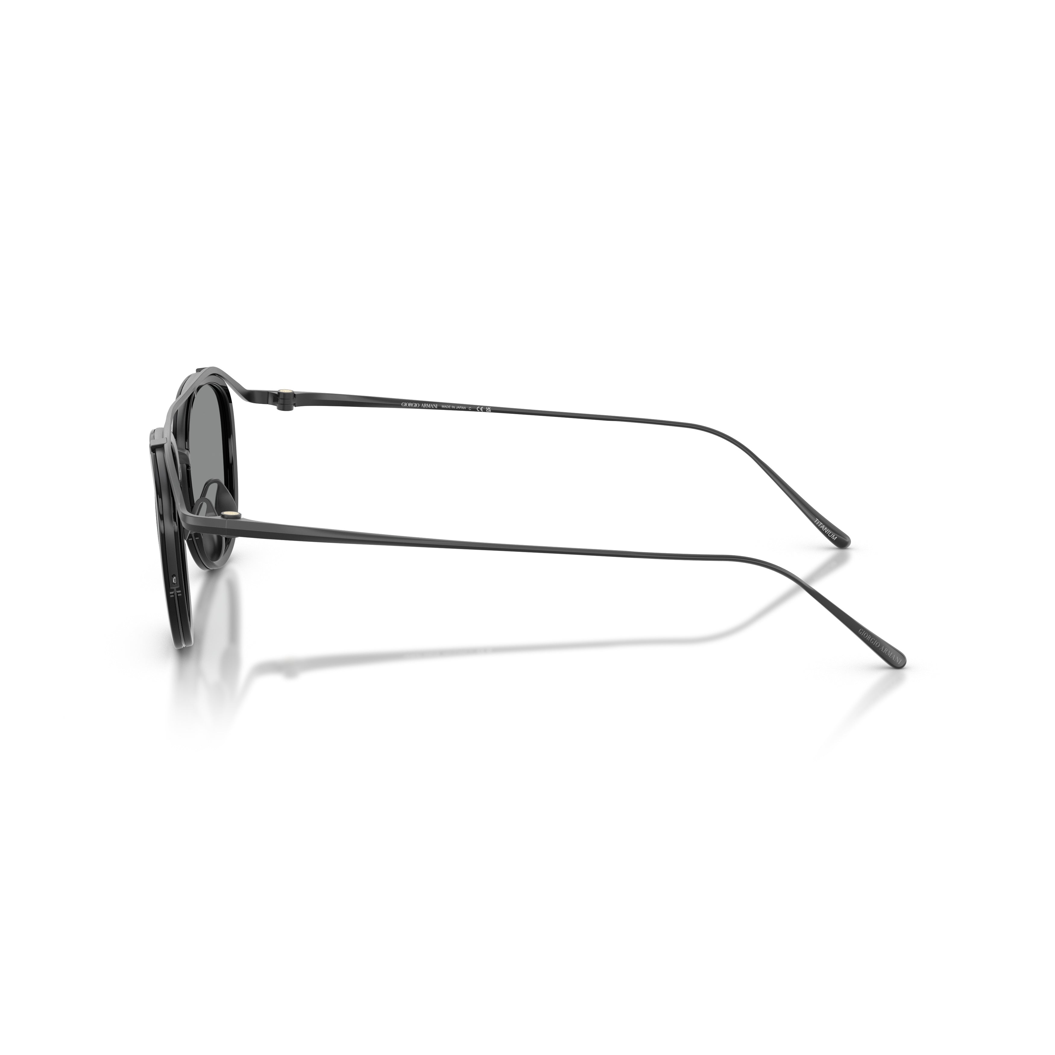 0ar6179t Rounded Black Titanium Sunglasses with Double Bridge Design