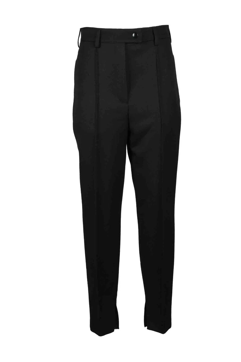 Tailored Black Trousers with Mid-Rise Waist
