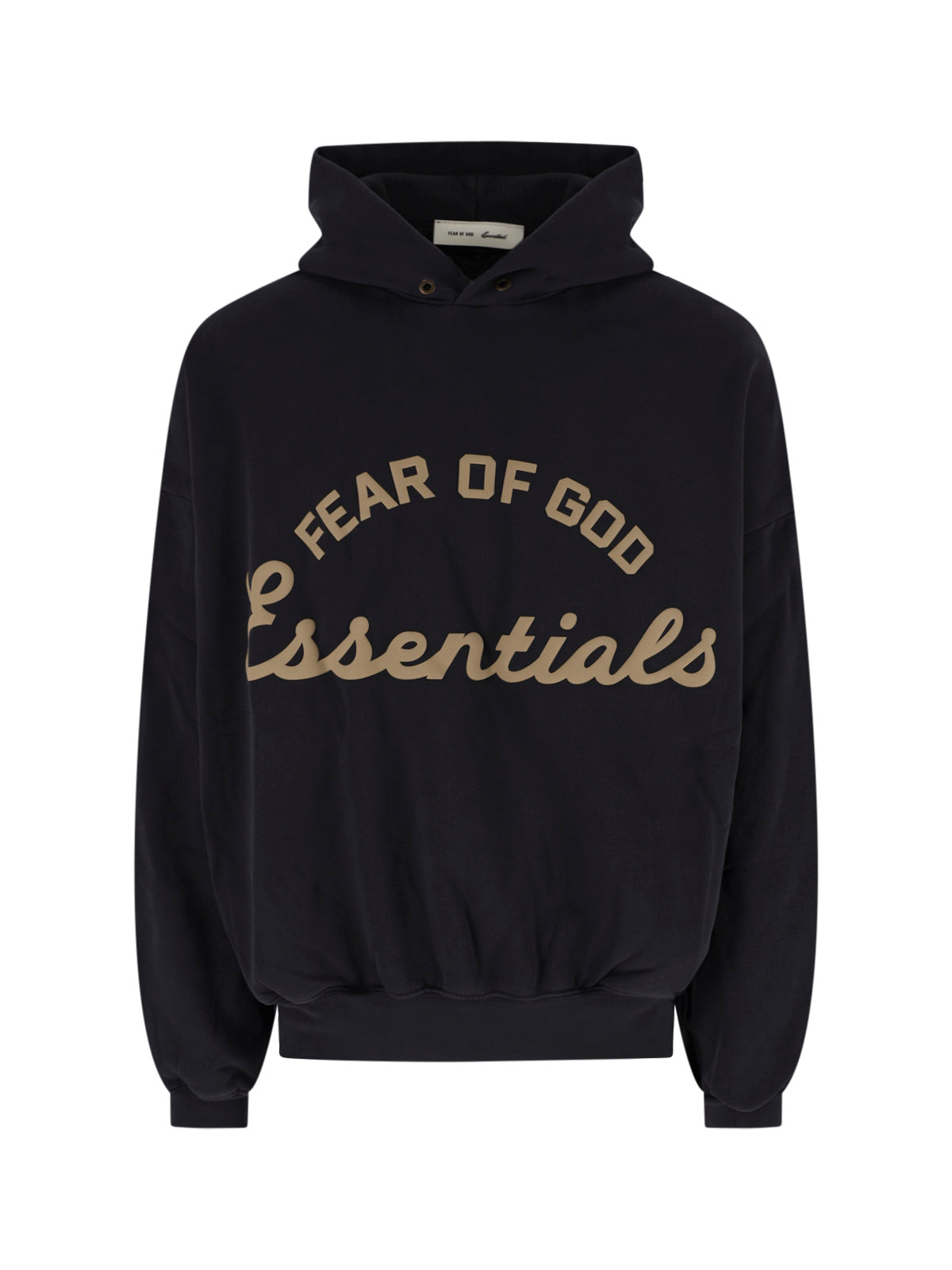 Black Relaxed Arched Logo Graphic Hoodie