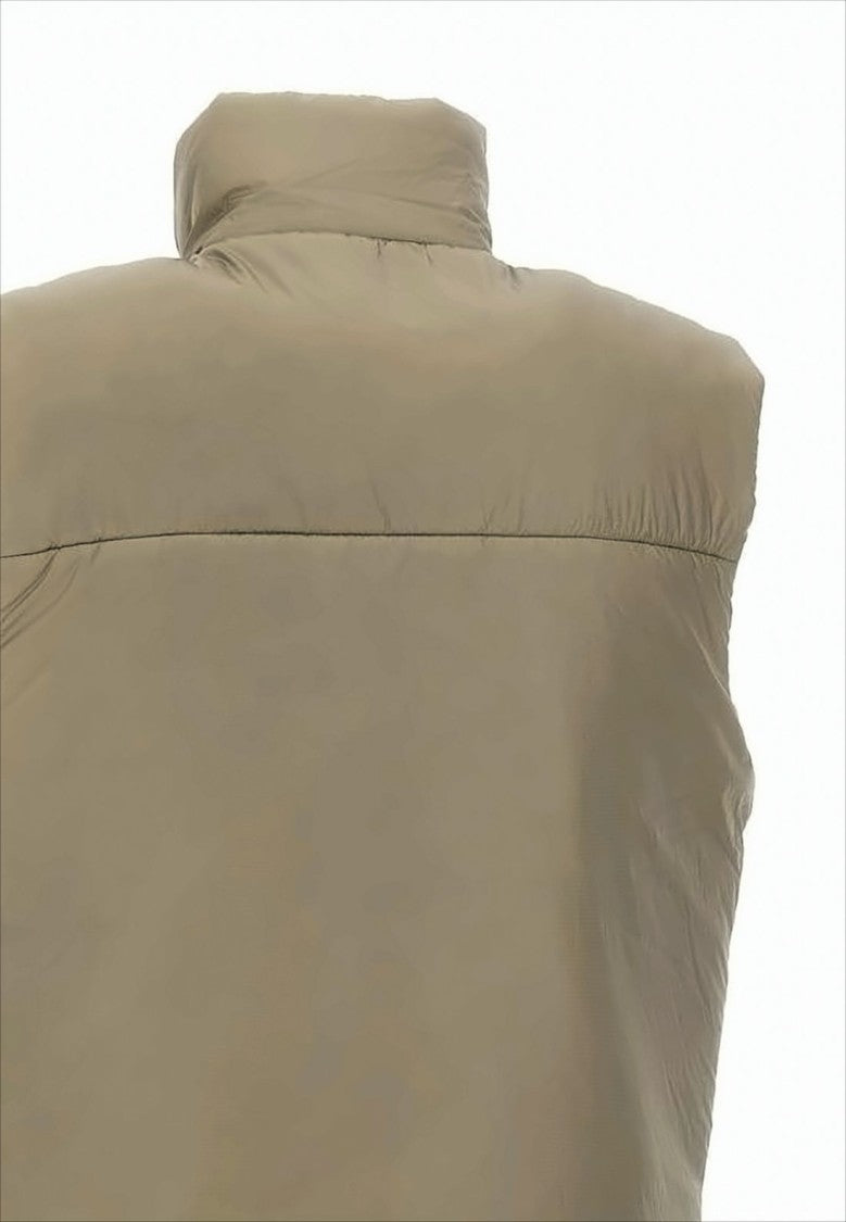 High-Collar Sleeveless Vest With Minimalist Logo