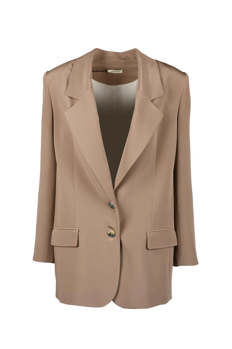 Cropped Silk Jacket with Classic Lapel