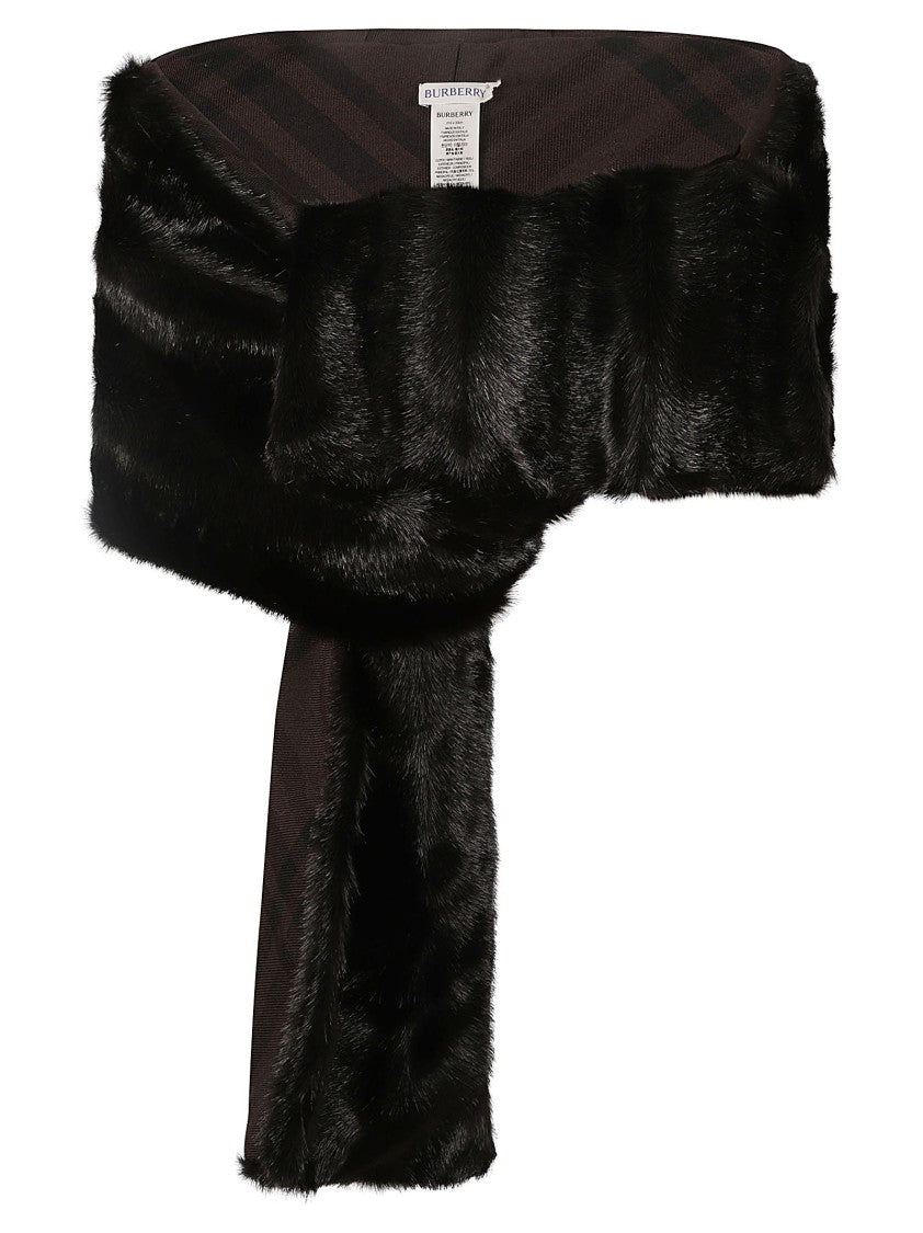 Faux Fur Black Scarf