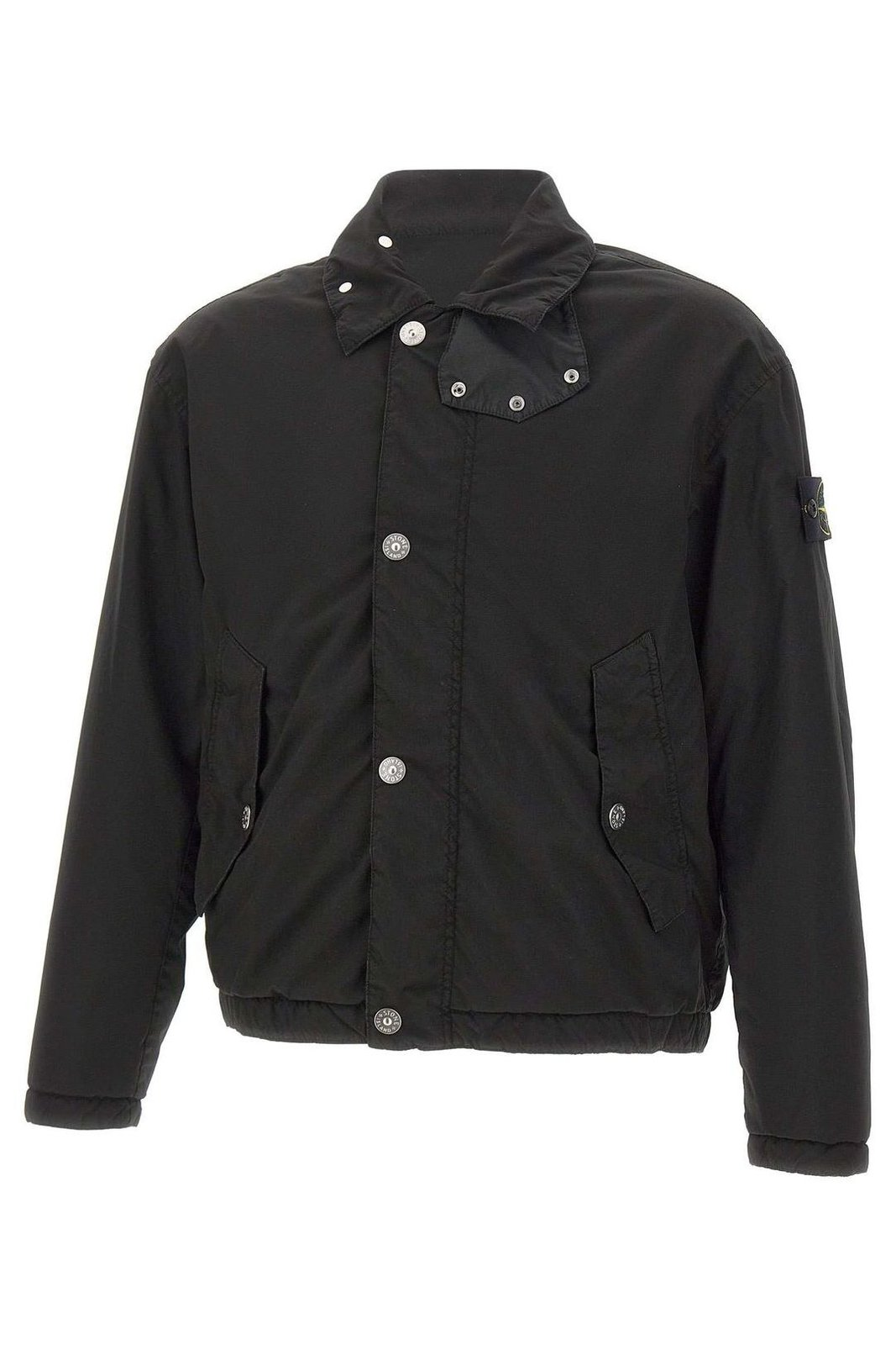 Cropped Button-Up Structured Jacket