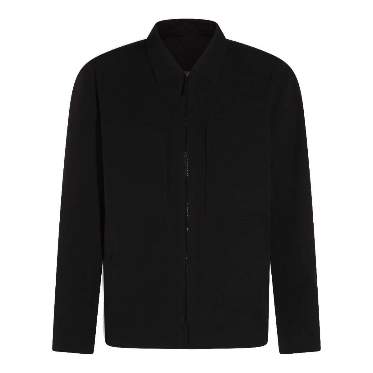 Minimalist Black Jacket with Front Zipper