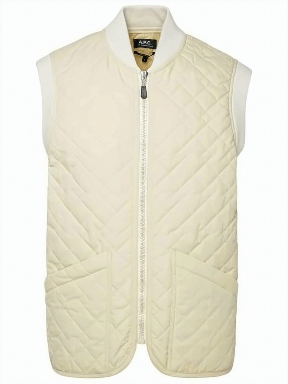 Quilted Sleeveless Vest with Diamond Pattern