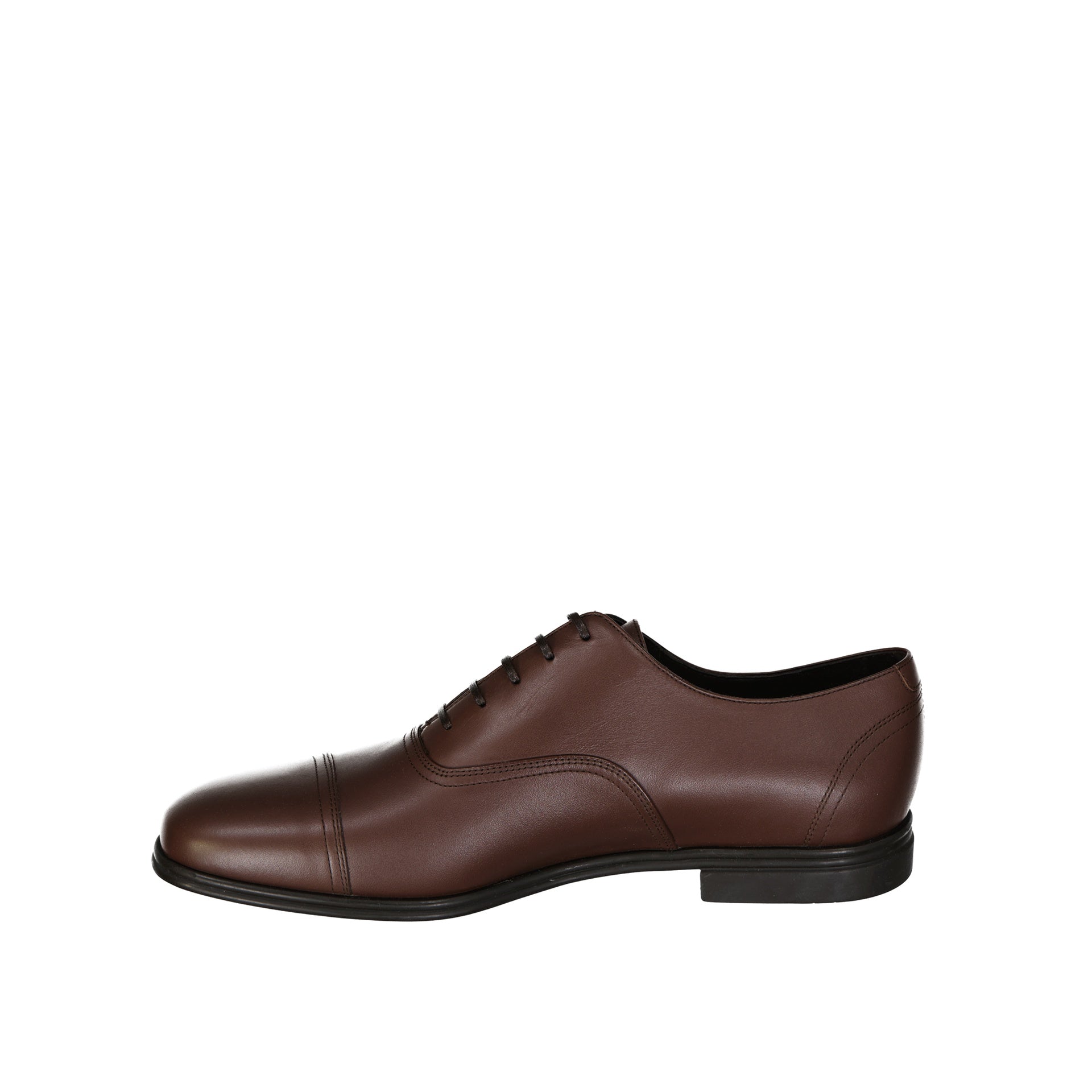 Spice Leather Shoes with Polished Finish and Lace-Up Design