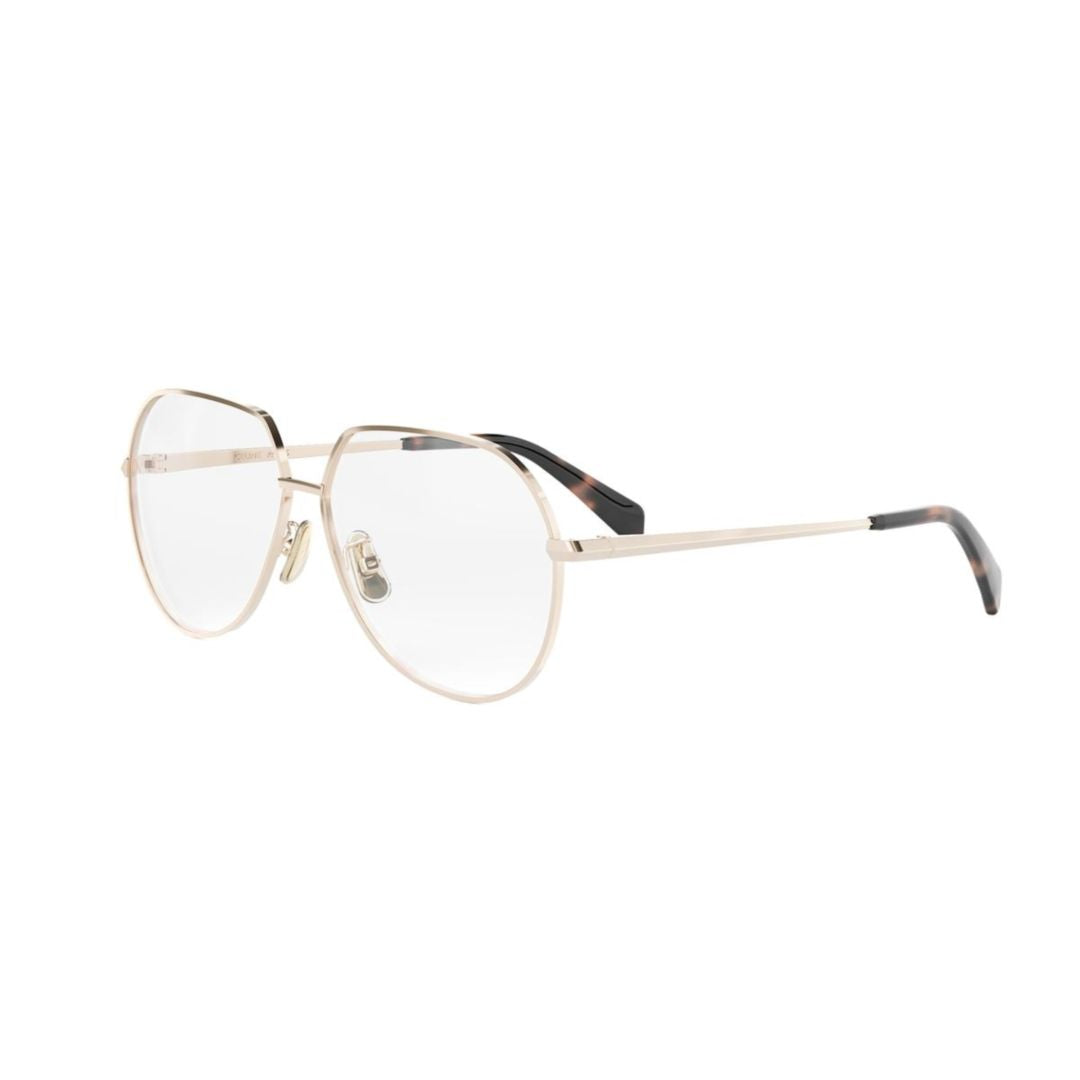 Cl50164u Geometric Gold Finish Eyeglasses