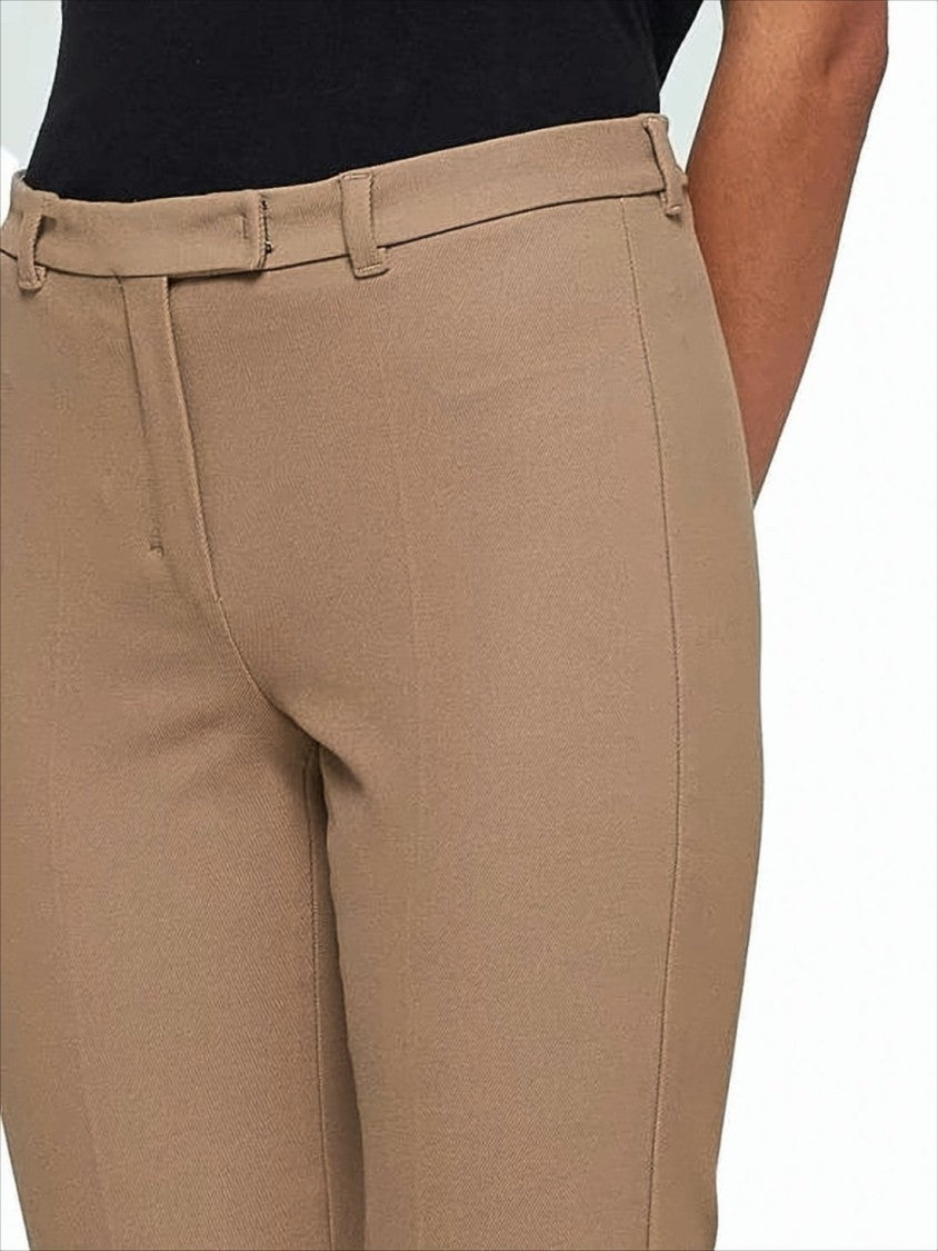 Tailored Brown Straight-Leg Pants
