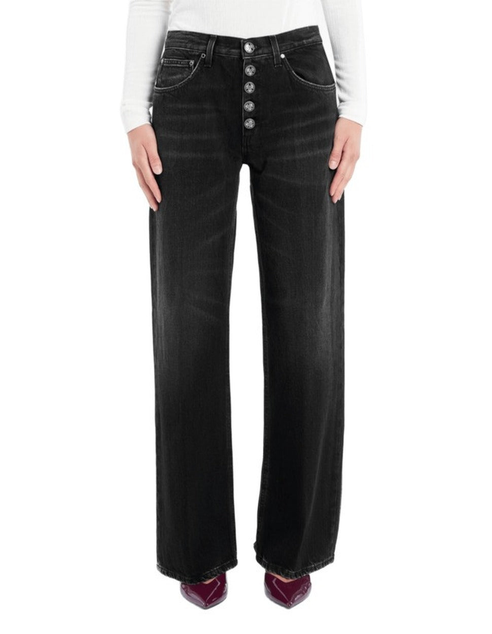 Wide Leg Black Jeans