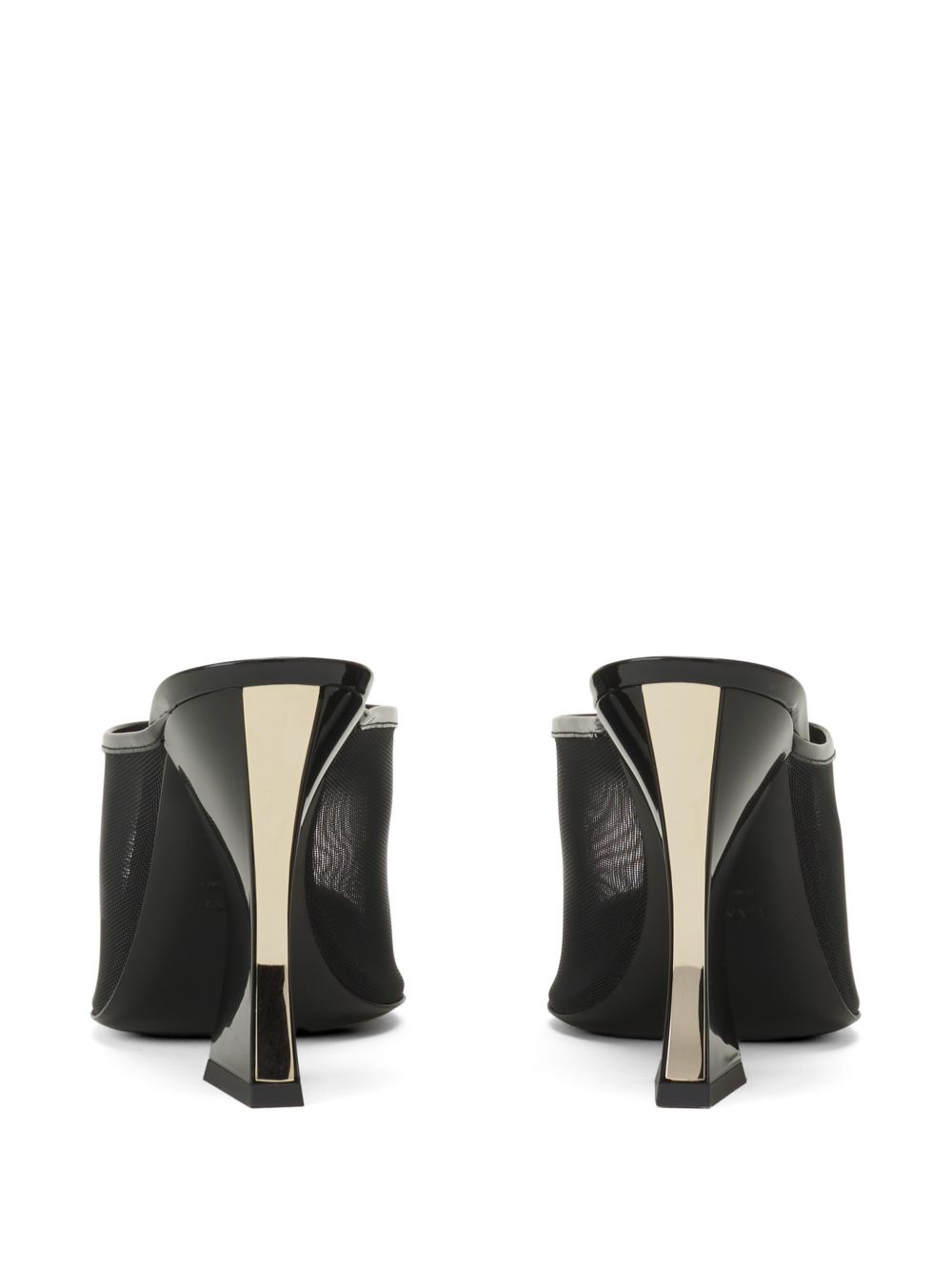Black Pointed Toe Mesh Geometric Sandals