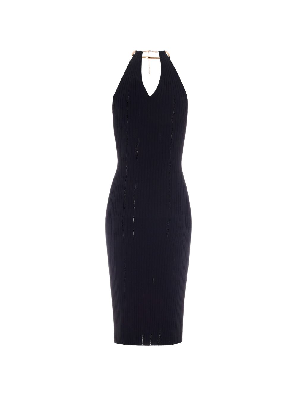 Fitted Mini Dress with Halter Neckline