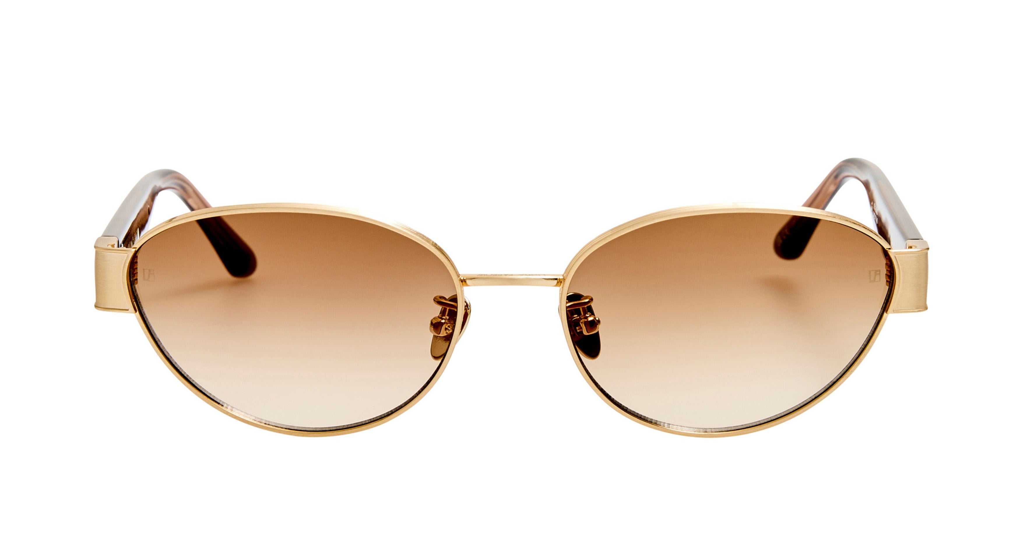 Lfl Round Gradient Lenses with Gold-tone Metal Frame