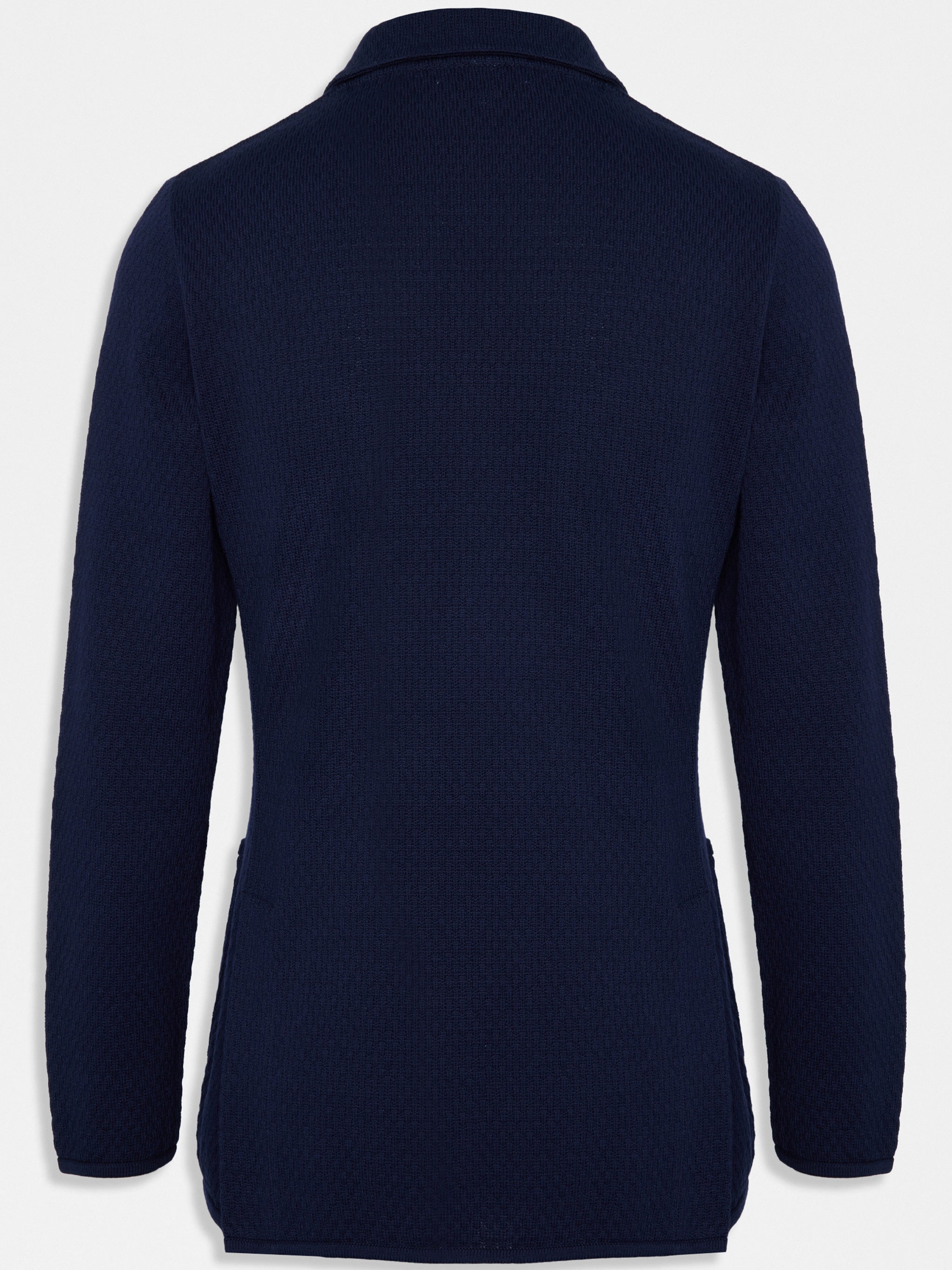 Black Knitted Double-Breasted Cotton Jacket