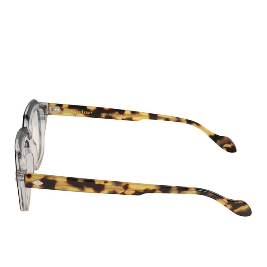 Turbot Geometric Black Frame Eyeglasses with Tortoiseshell Temples