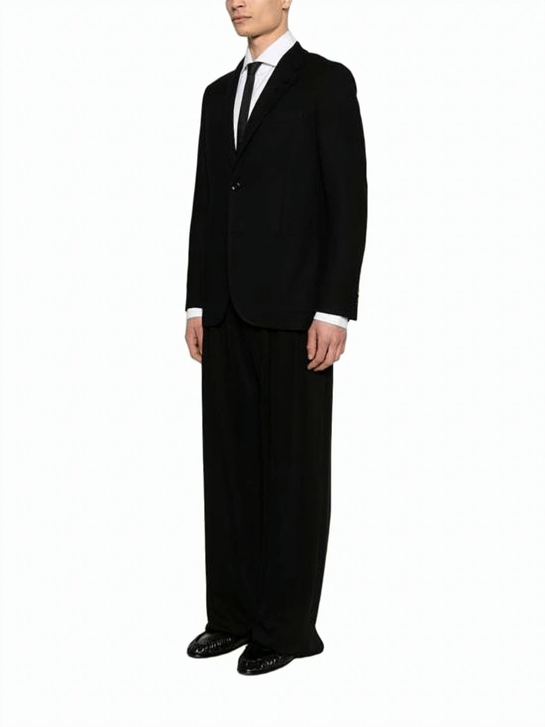 Classic Tailored Black Cotton Suit Set